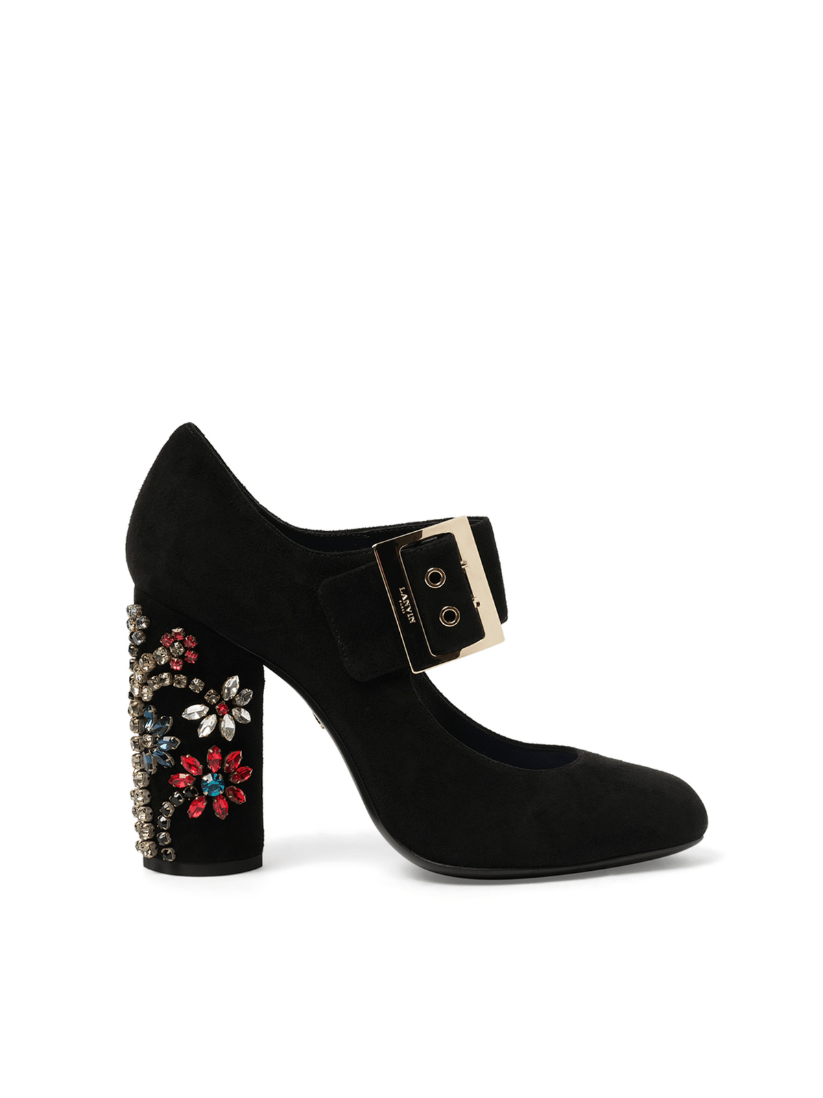 Emb Mary Jane Pump in Black Side View | LANVIN