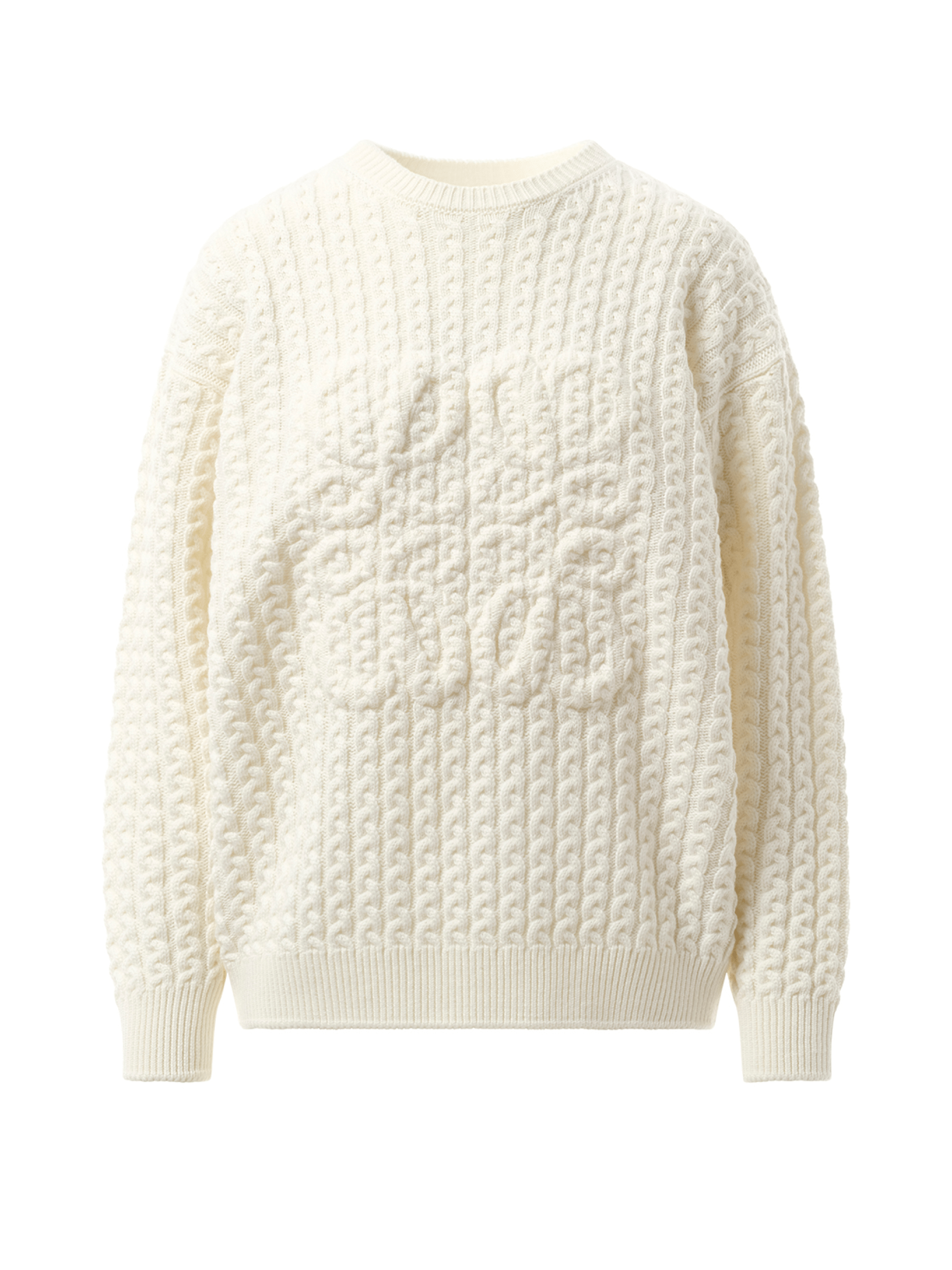 Loewe Cable Anagram Sweater in White