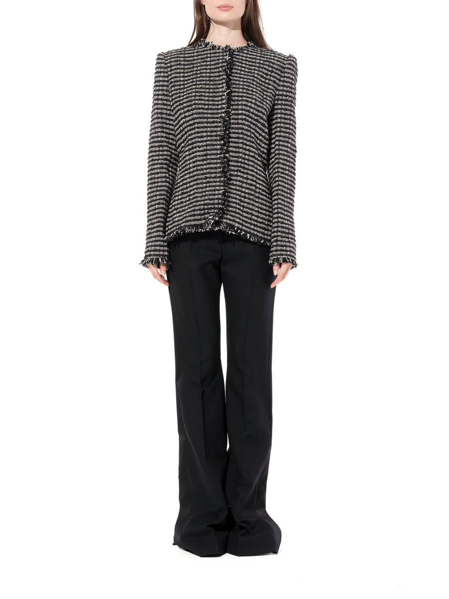Boucle Tweed Jacket in Black/Ivory