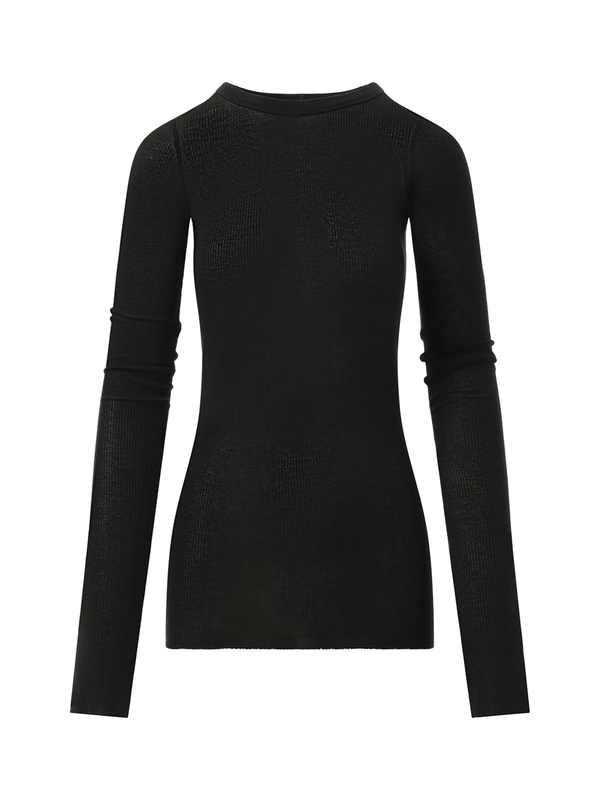 Rick Owens Rib Long Sleeve T-Shirt in Black