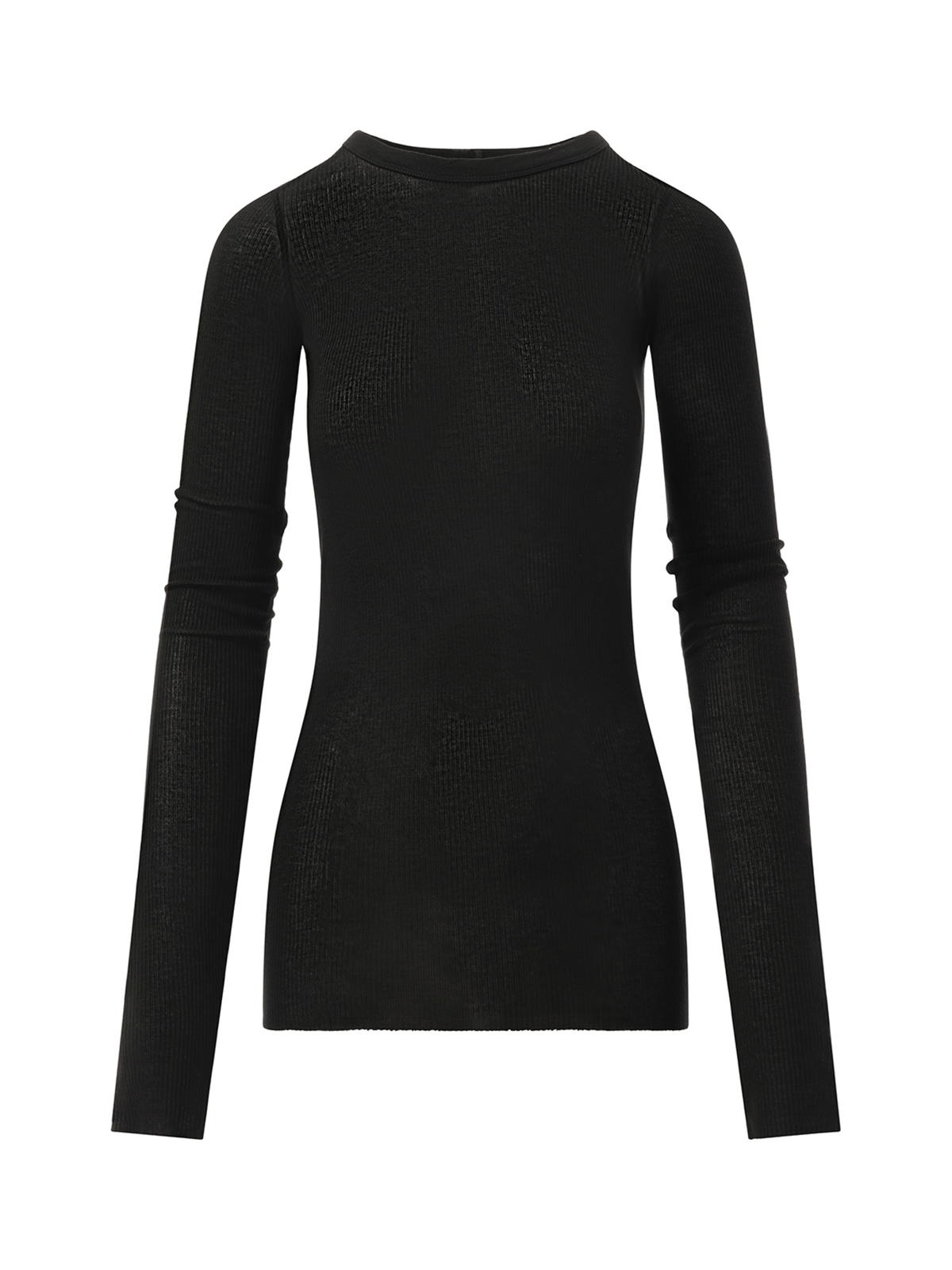 Rick Owens Rib Long Sleeve T-Shirt in Black