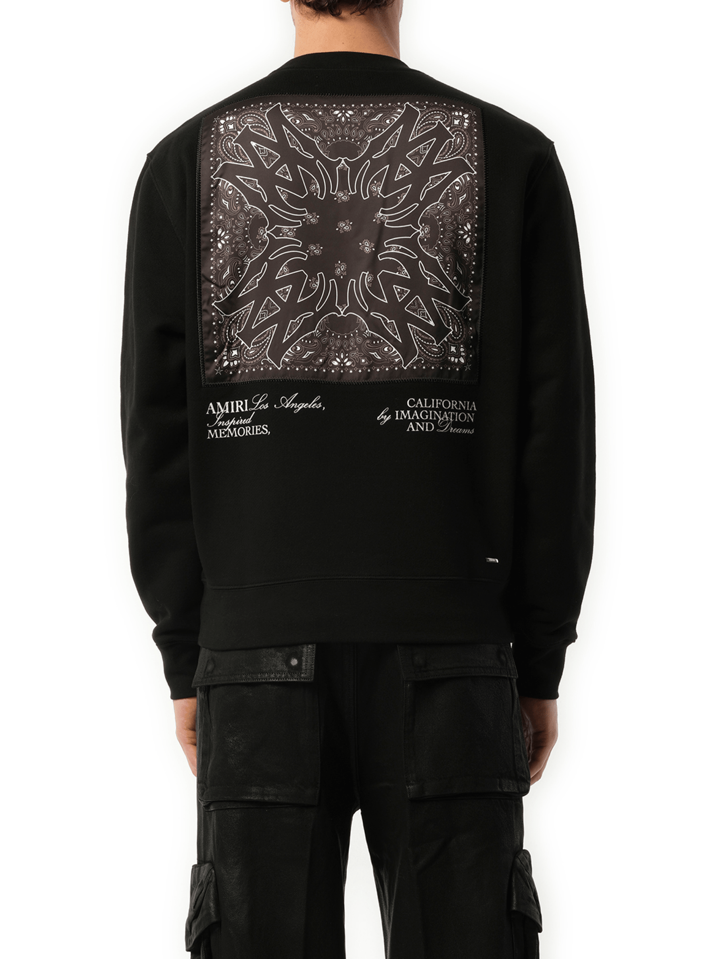 MA Bandana Silk Applique Sweatshirt in Black