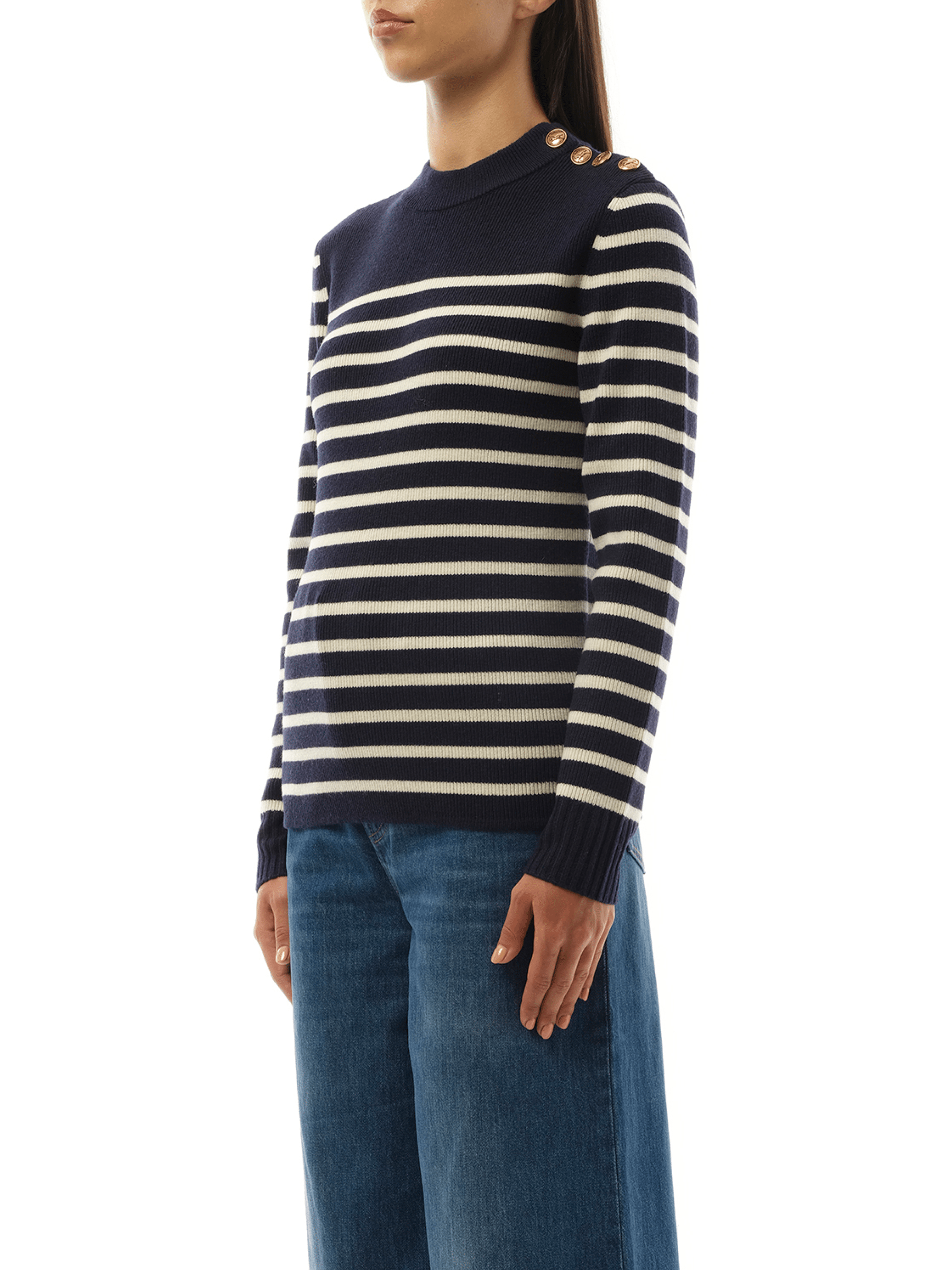 Chloe Chloe Mariniere Sweater in Blue/White