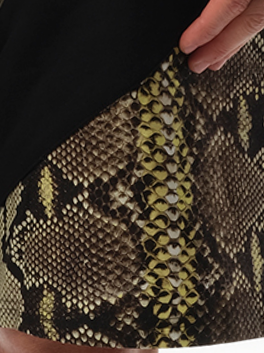 Snake Print Bermuda in Beige
