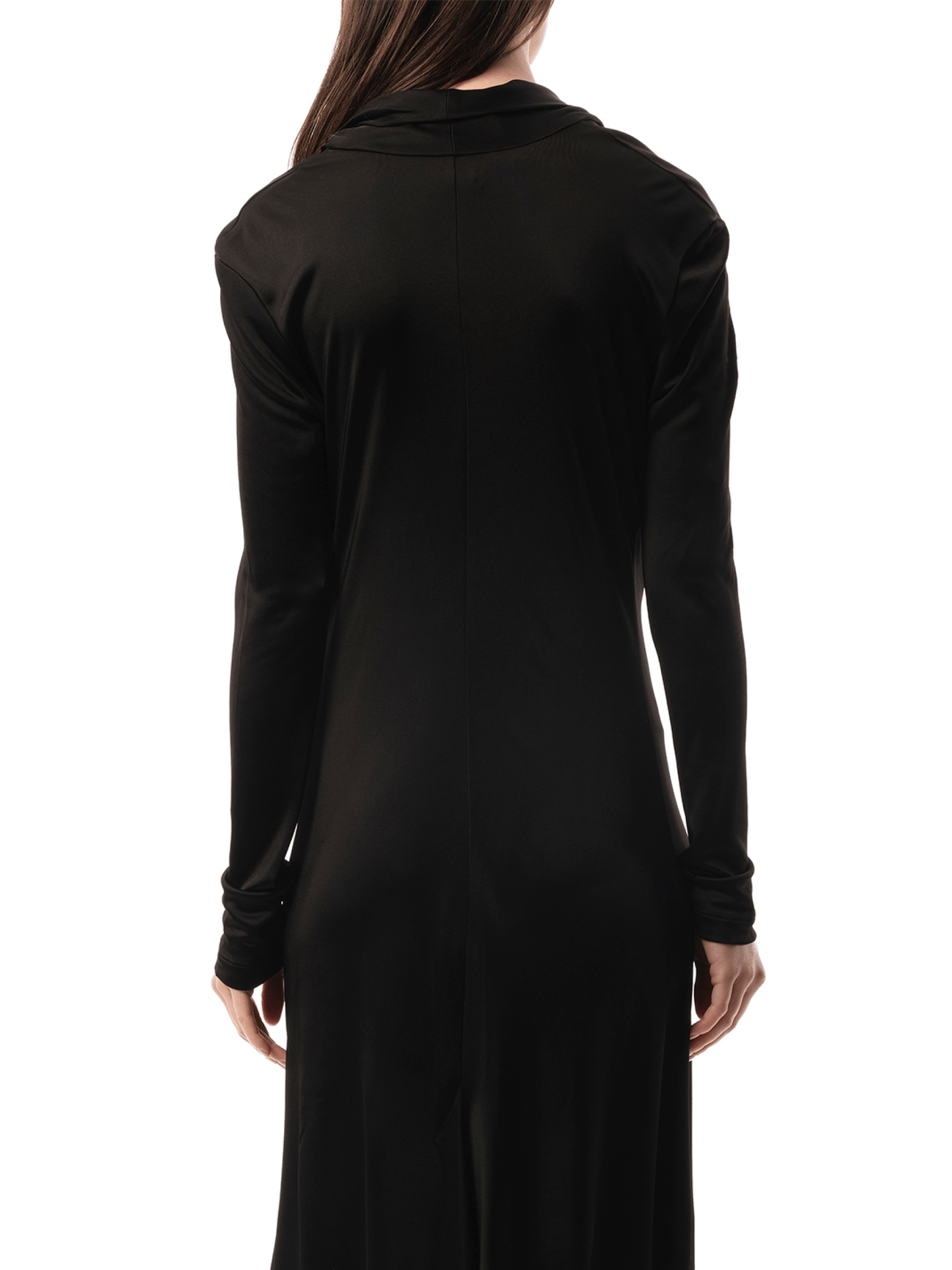 Cowl Liquid Dress in Black