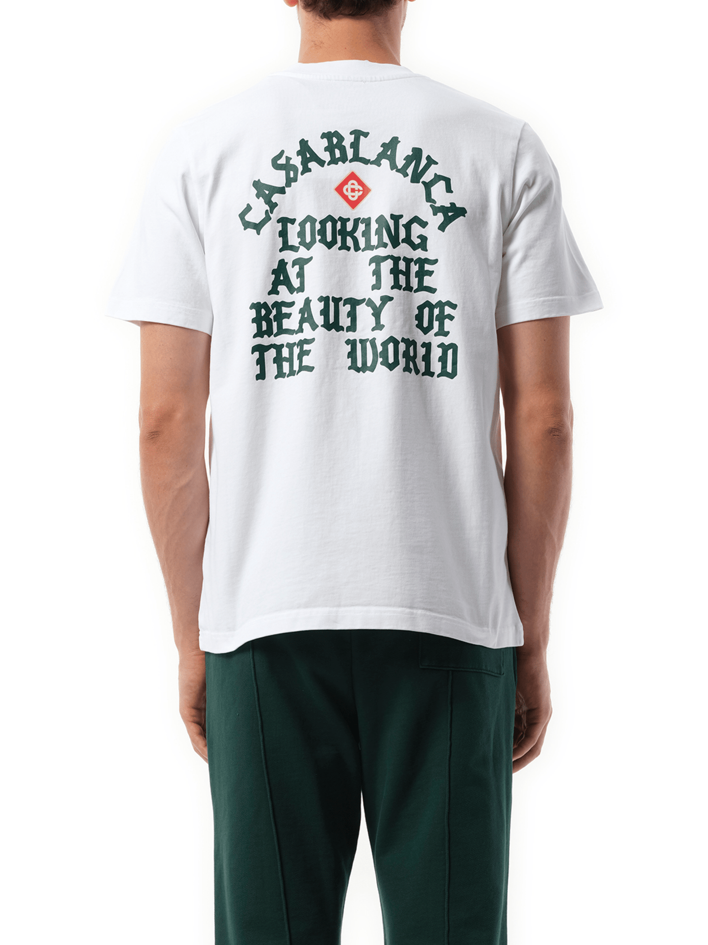 Casablanca Looking At The Beauty Of The World Printed T-Shirt in White