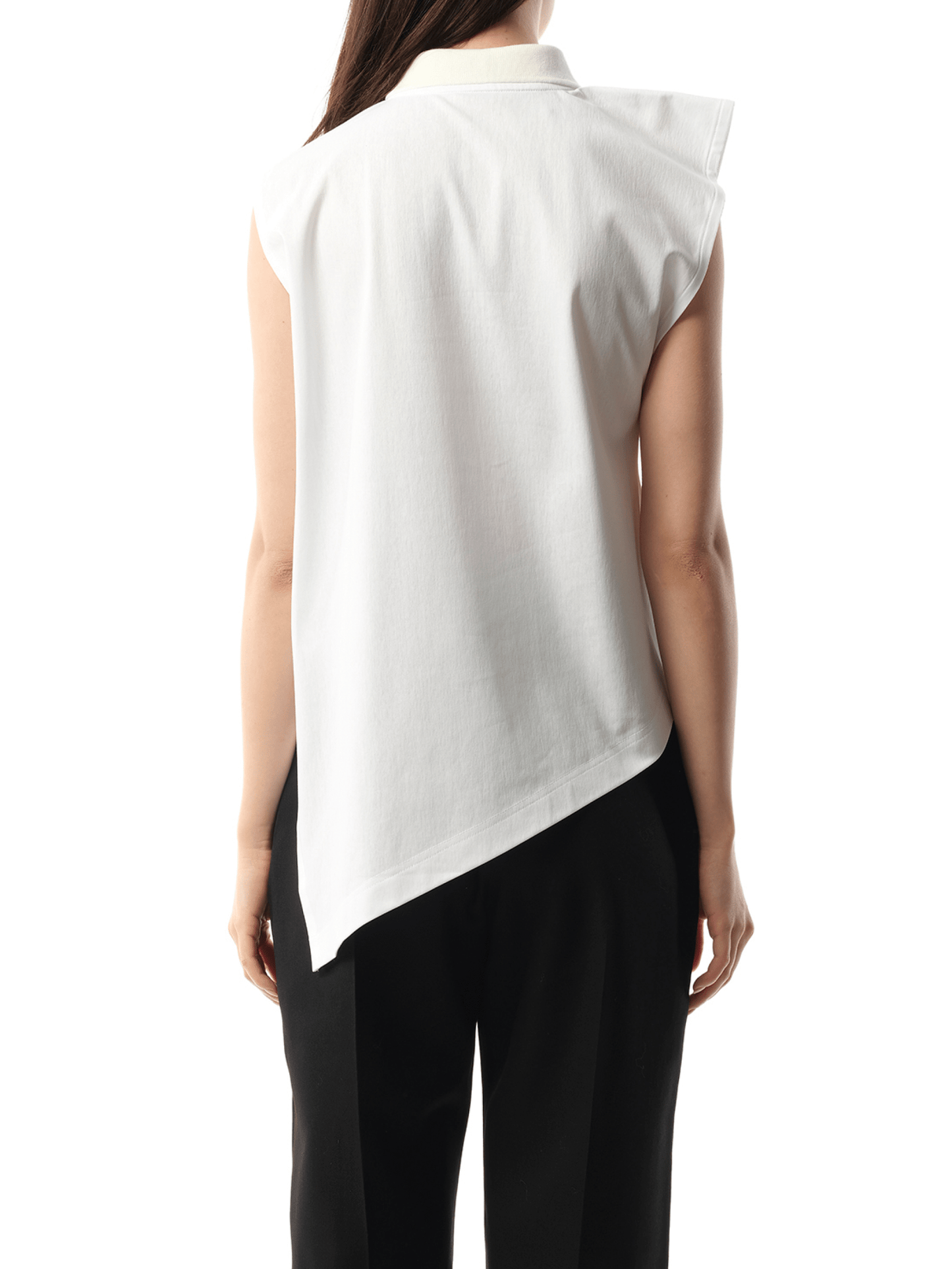 Cotton Poplin x Cotton Jersey Polo in Off White