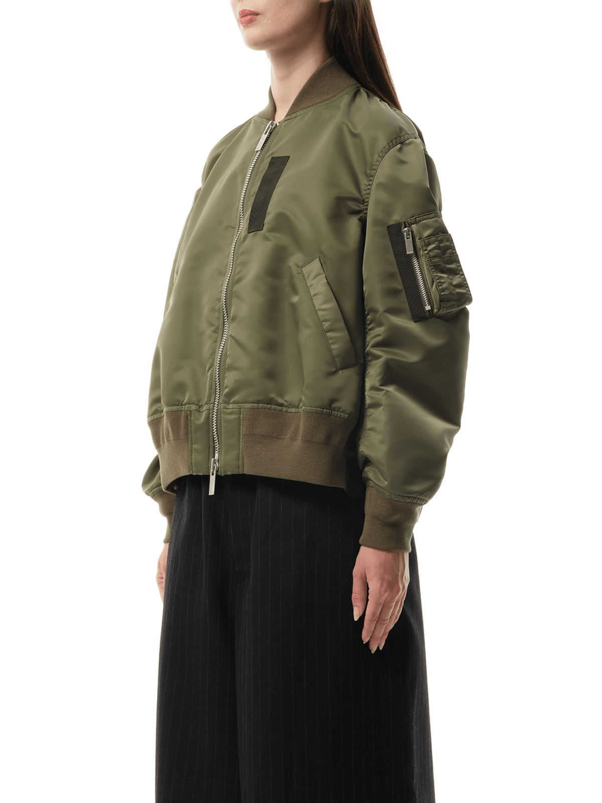 Sacai Nylon Twill Blouson in Khaki