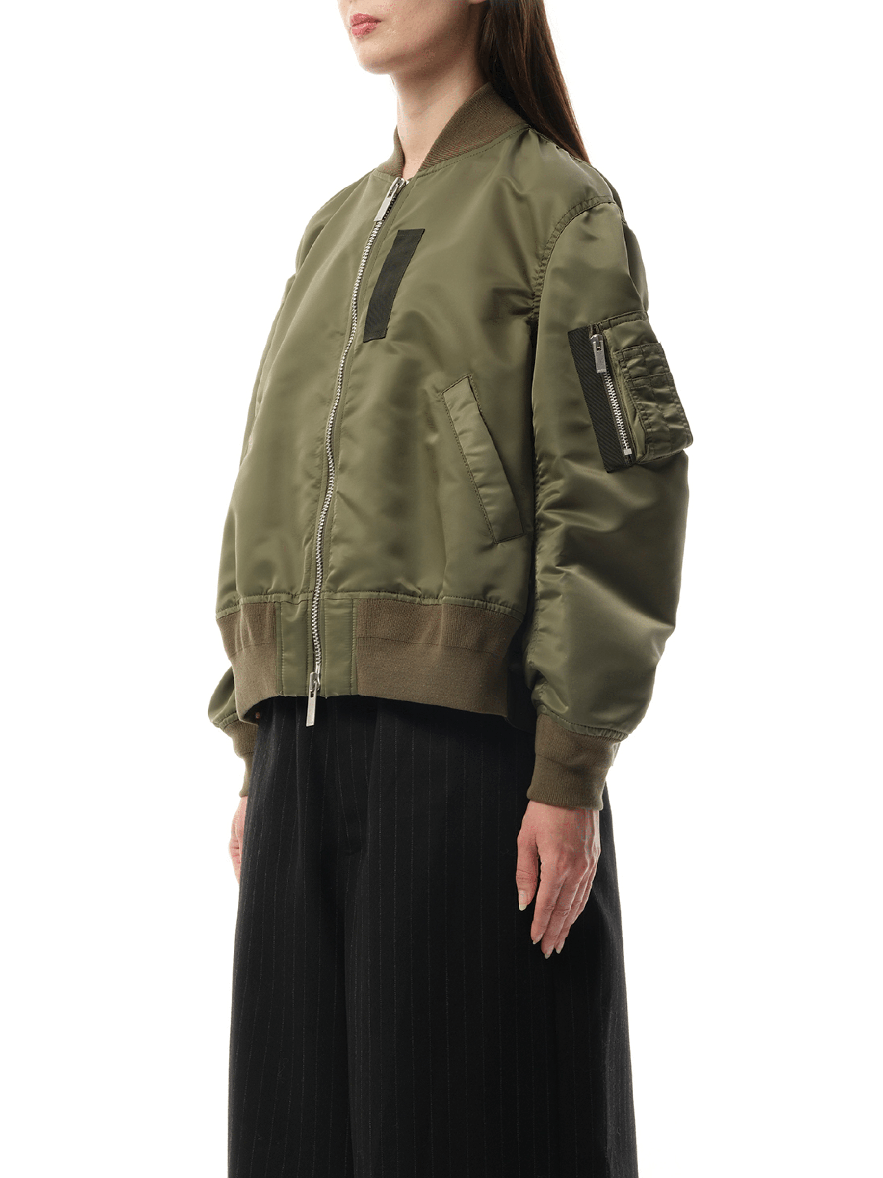 Sacai Nylon Twill Blouson in Khaki