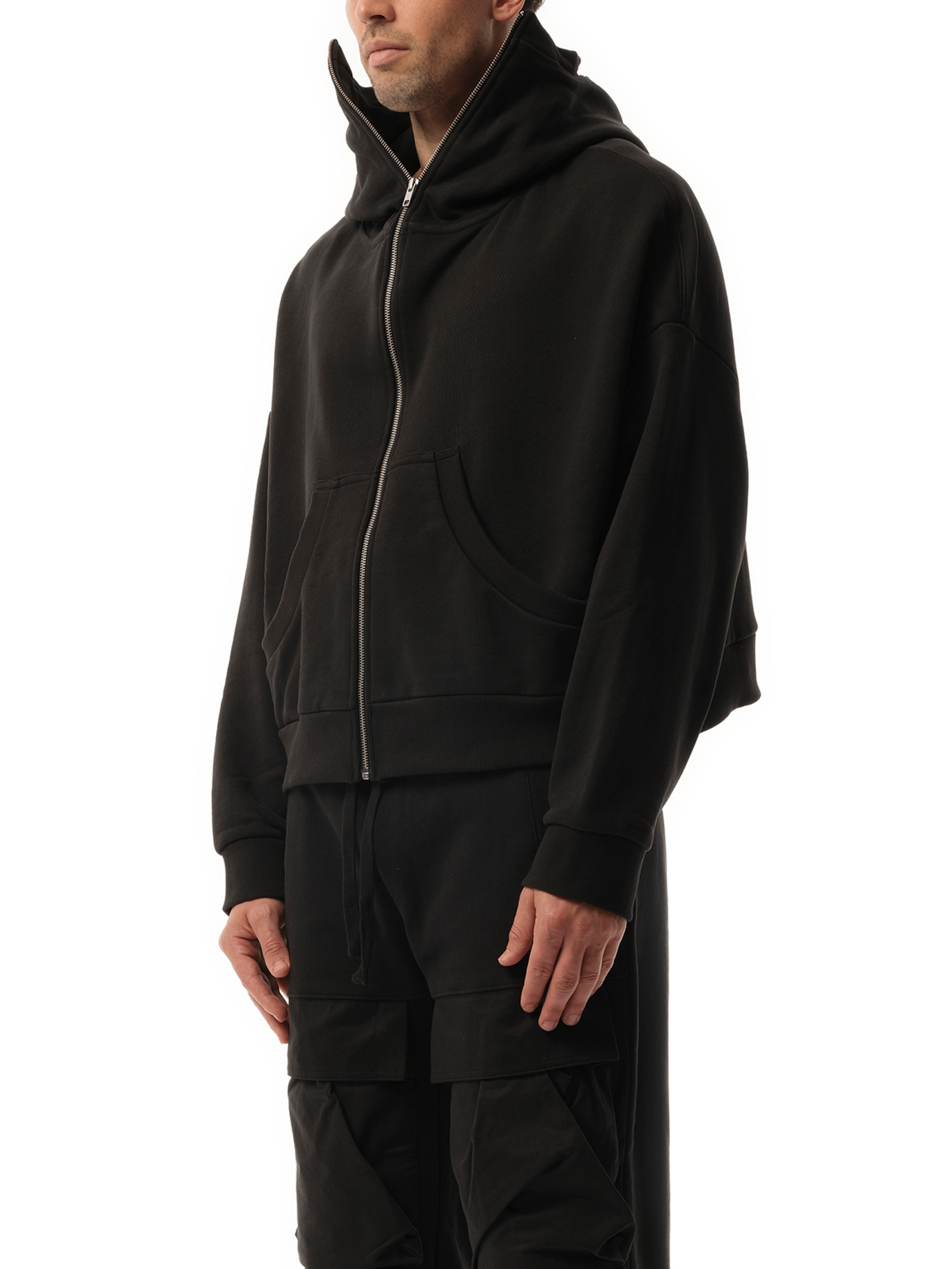 Entire Studios Full Zip Hoodie in Soot