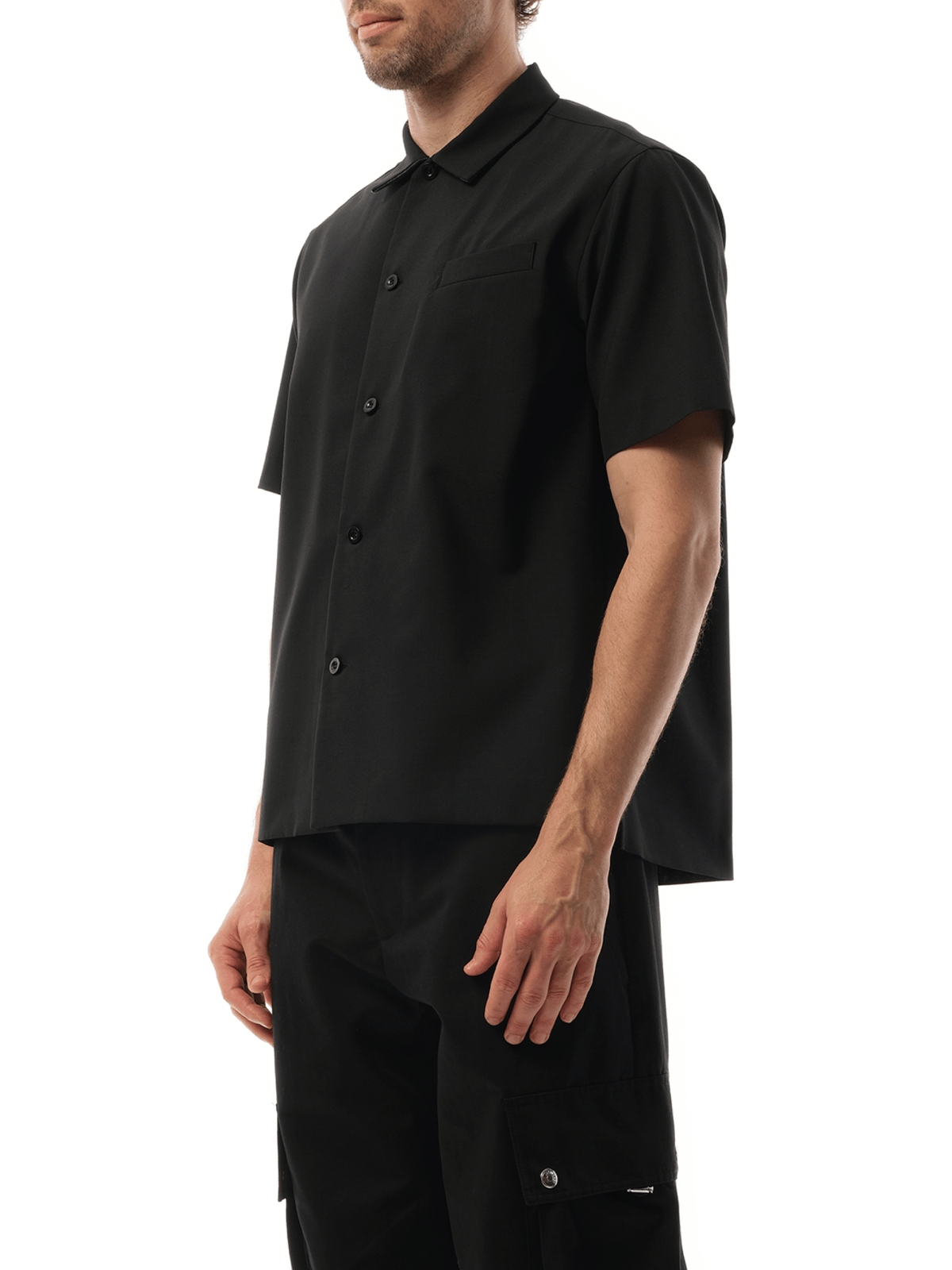 Sacai Cotton Suiting Shirt in Black
