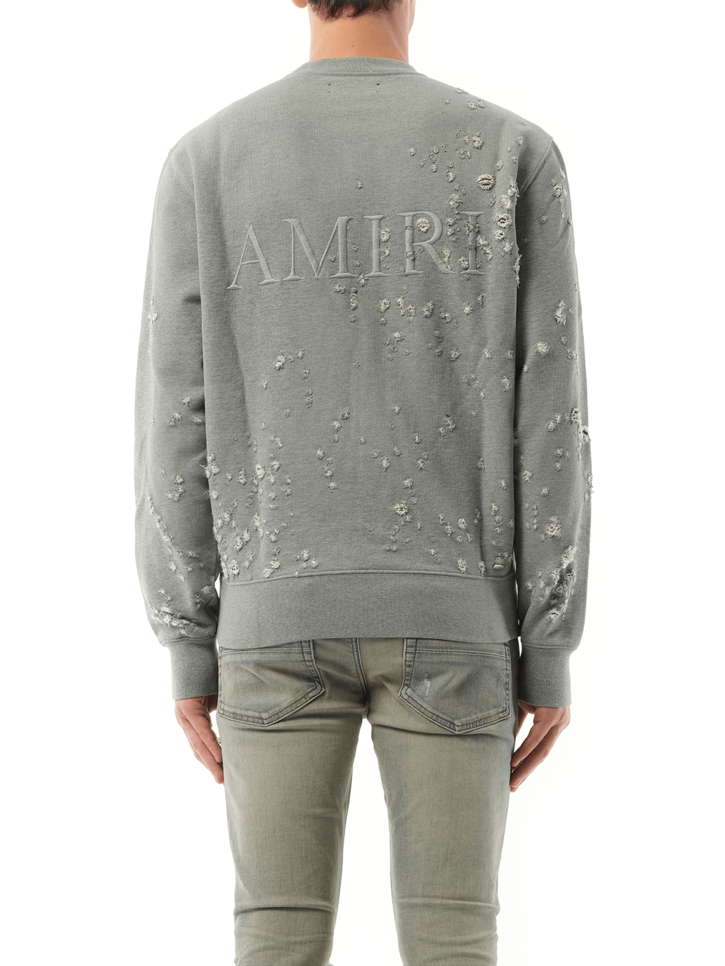 Amiri MA Shotgun Embroidered Sweatshirt in Grey