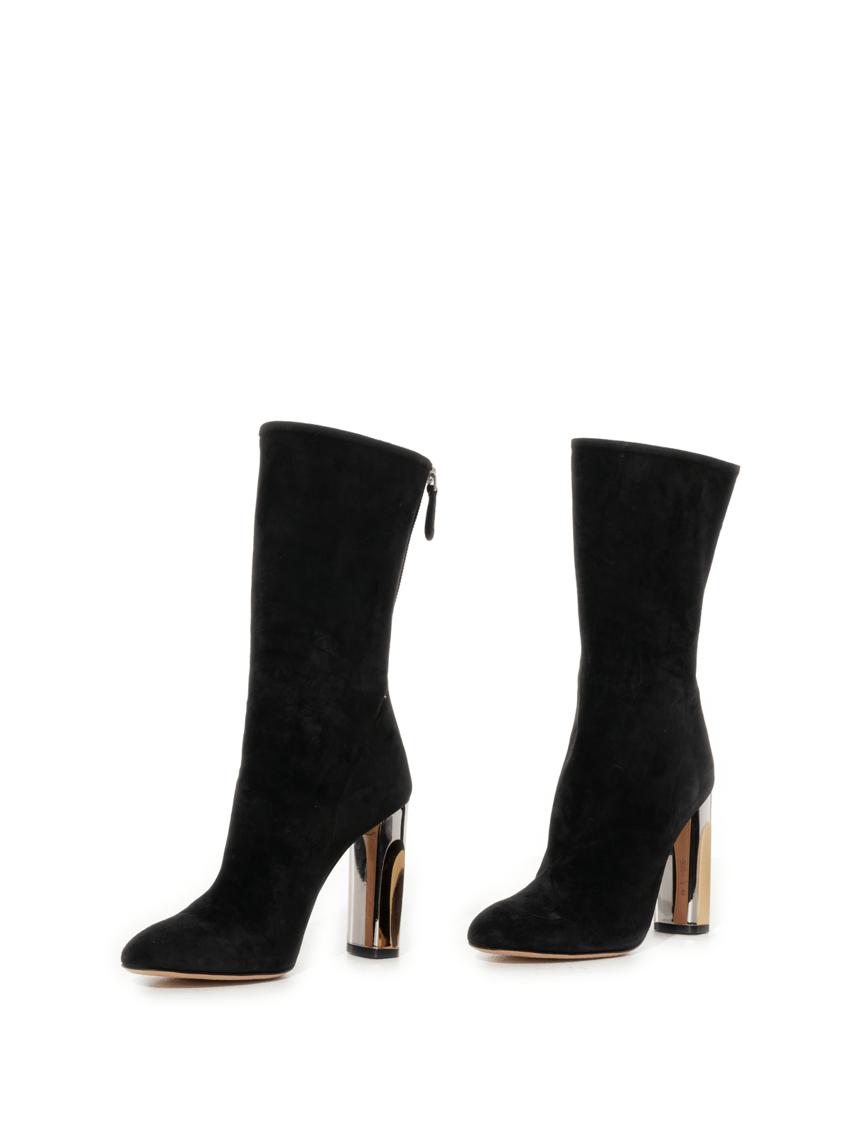 Suede Boots in Black Back View | ALEXANDER MCQUEEN
