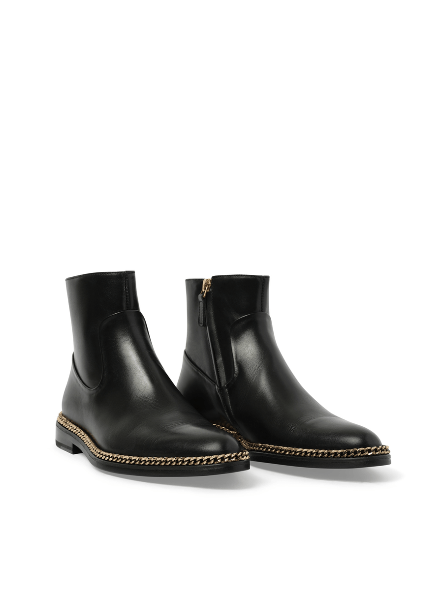Chain Bootie in Black Front View | LANVIN