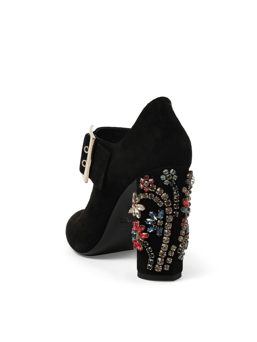 Emb Mary Jane Pump in Black Back View | LANVIN