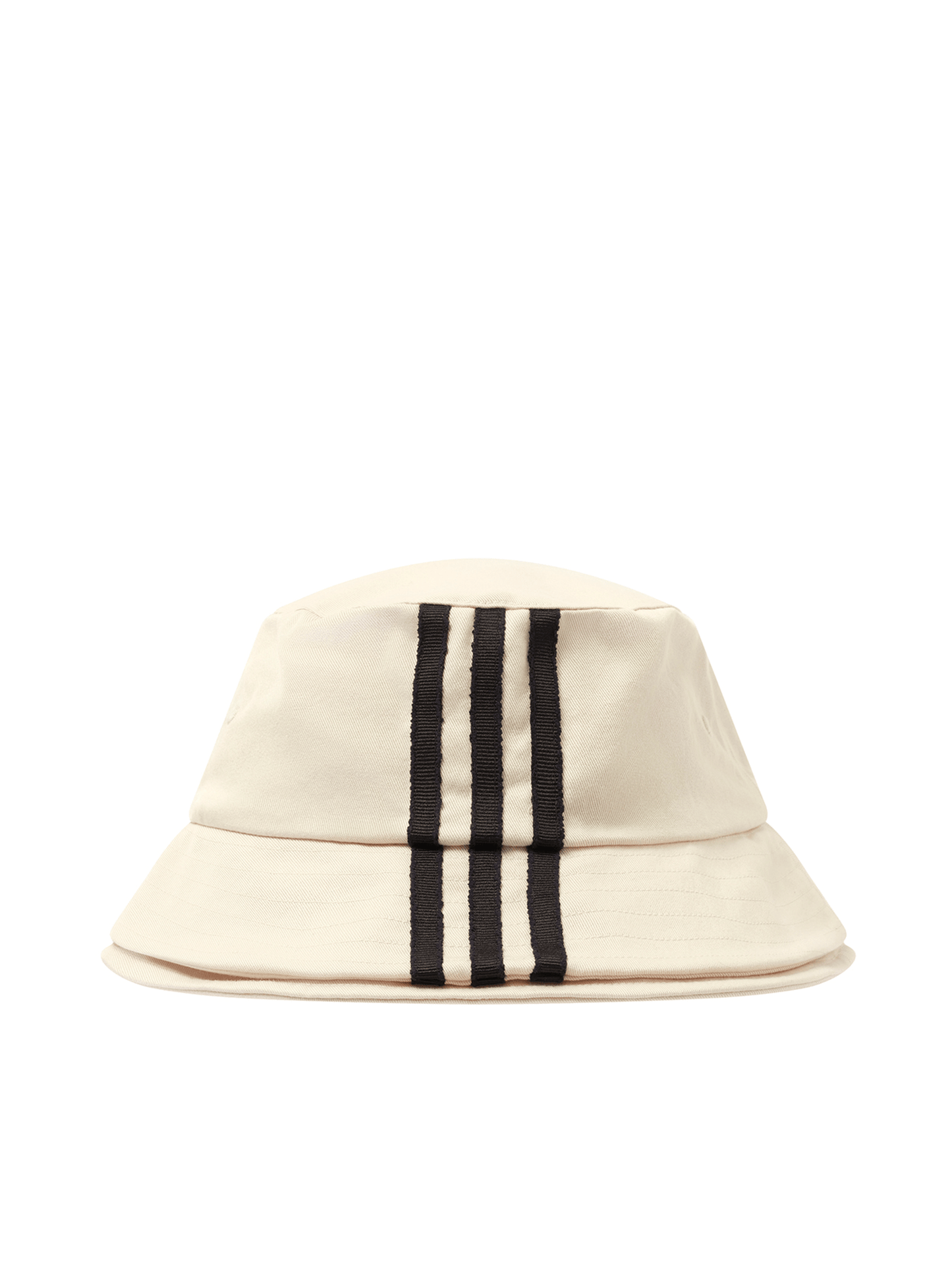 Y-3 Folded 3 Stripe Bucket Hat in White