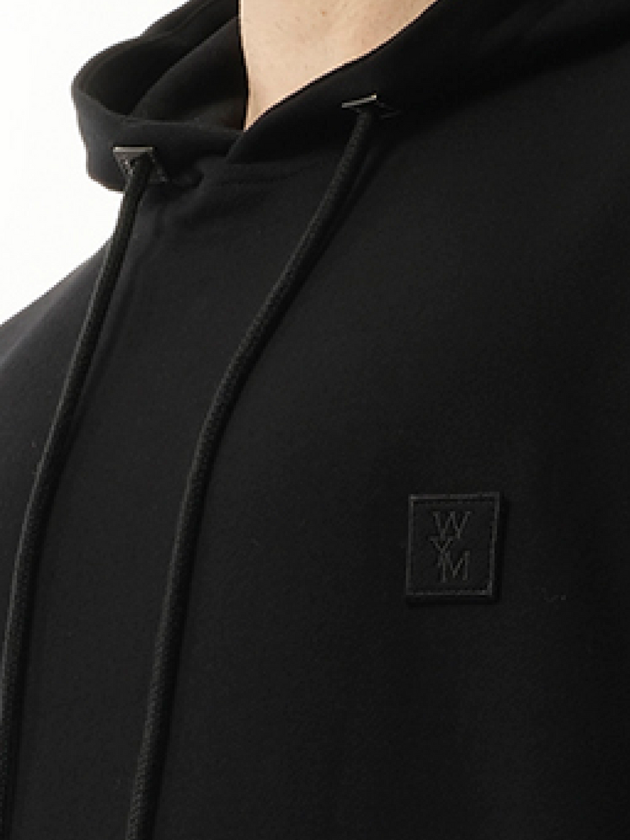 Metallic Print Hoodie in Black