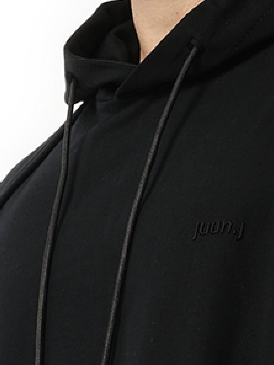 Multi String Over Hoodie in Black