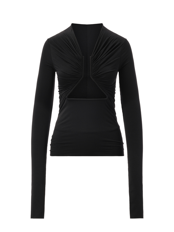 Rick Owens Jersey Long Sleeve Prong in Black