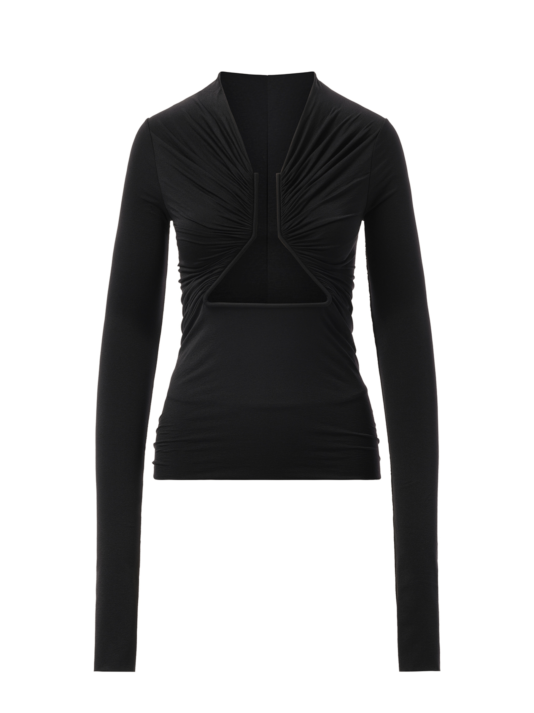 Rick Owens Jersey Long Sleeve Prong in Black