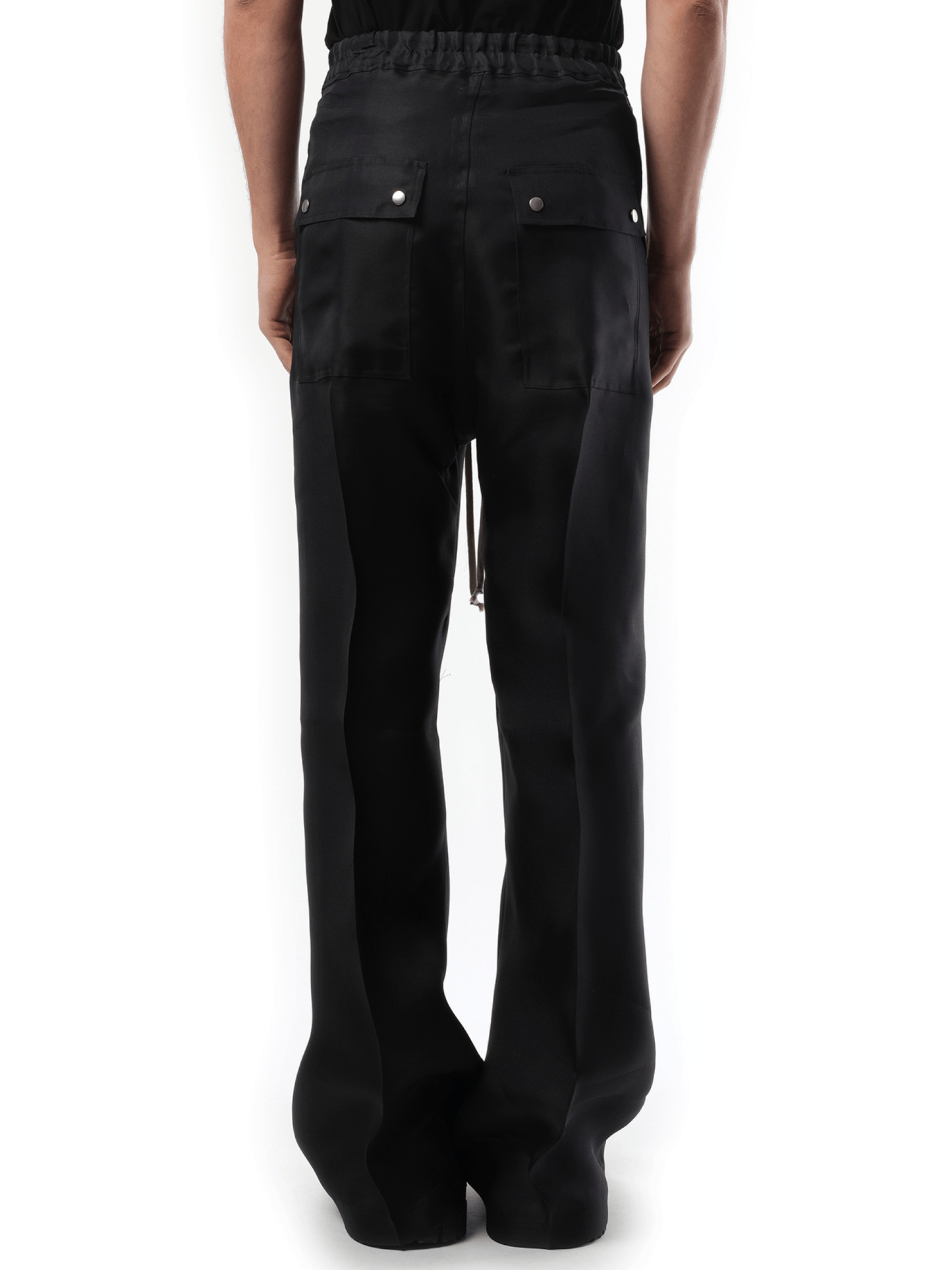 Rick Owens Silk Wide Bela Pants in Black