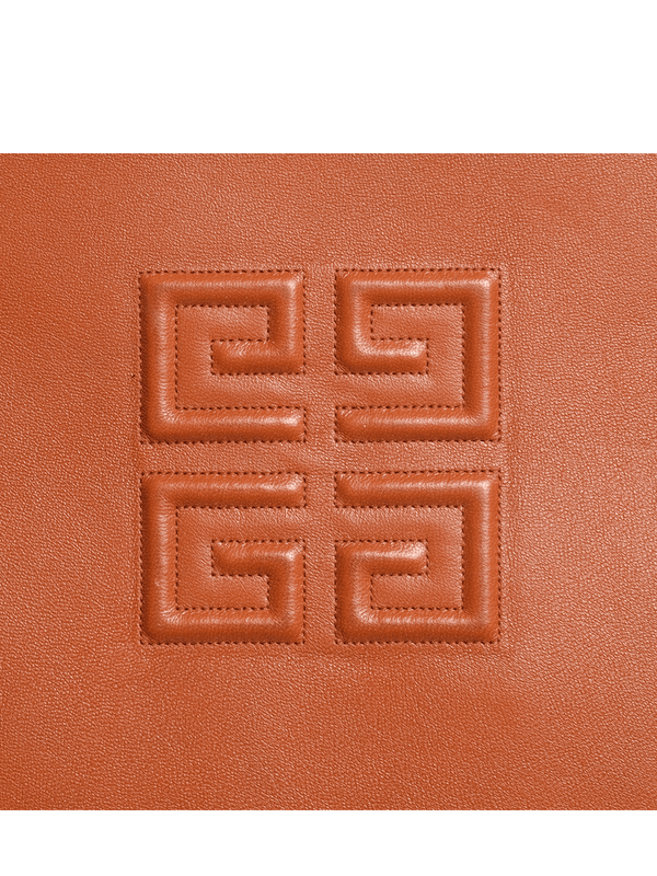 4G Embroidered Pouch in Chestnut