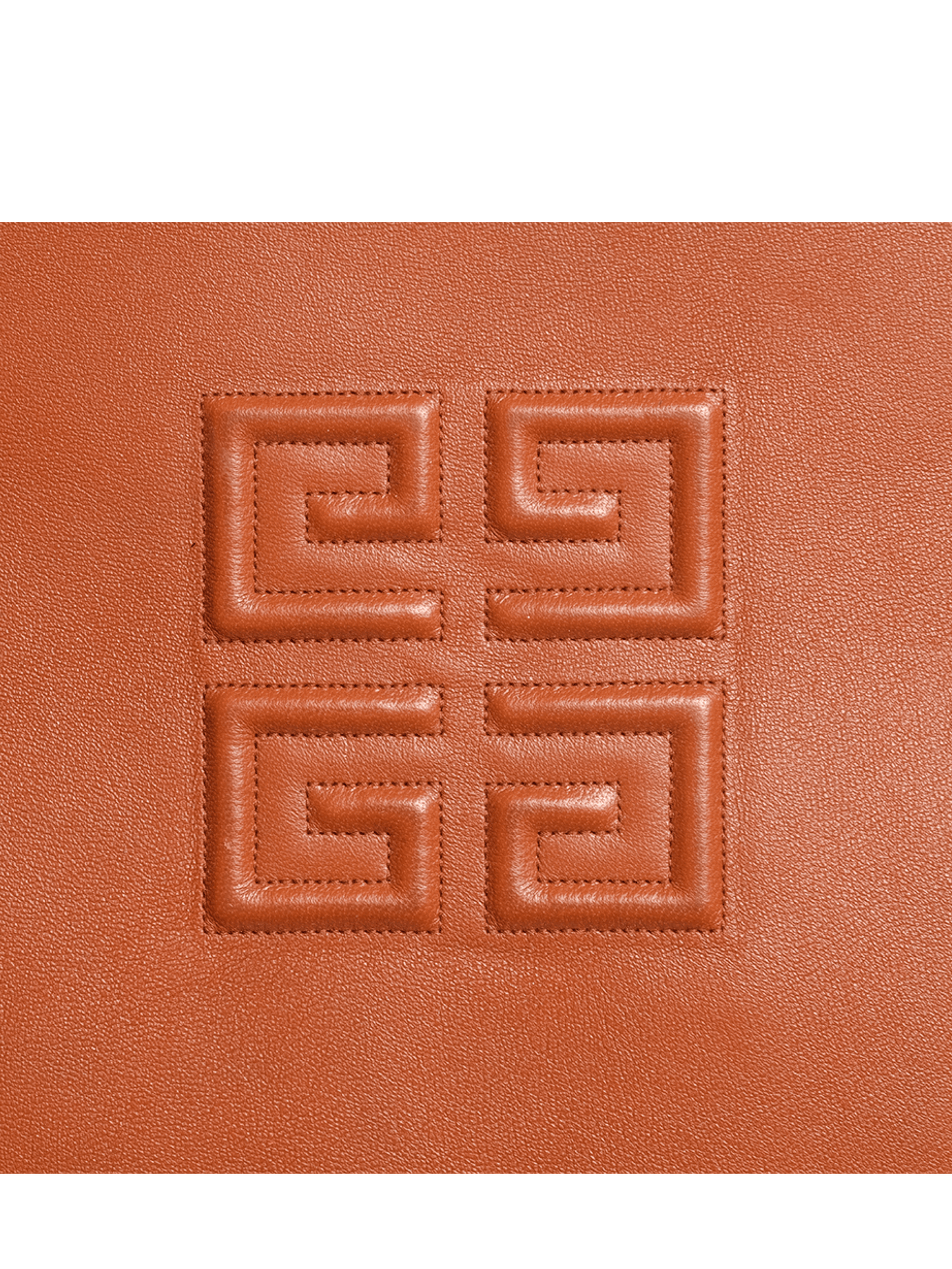 4G Embroidered Pouch in Chestnut