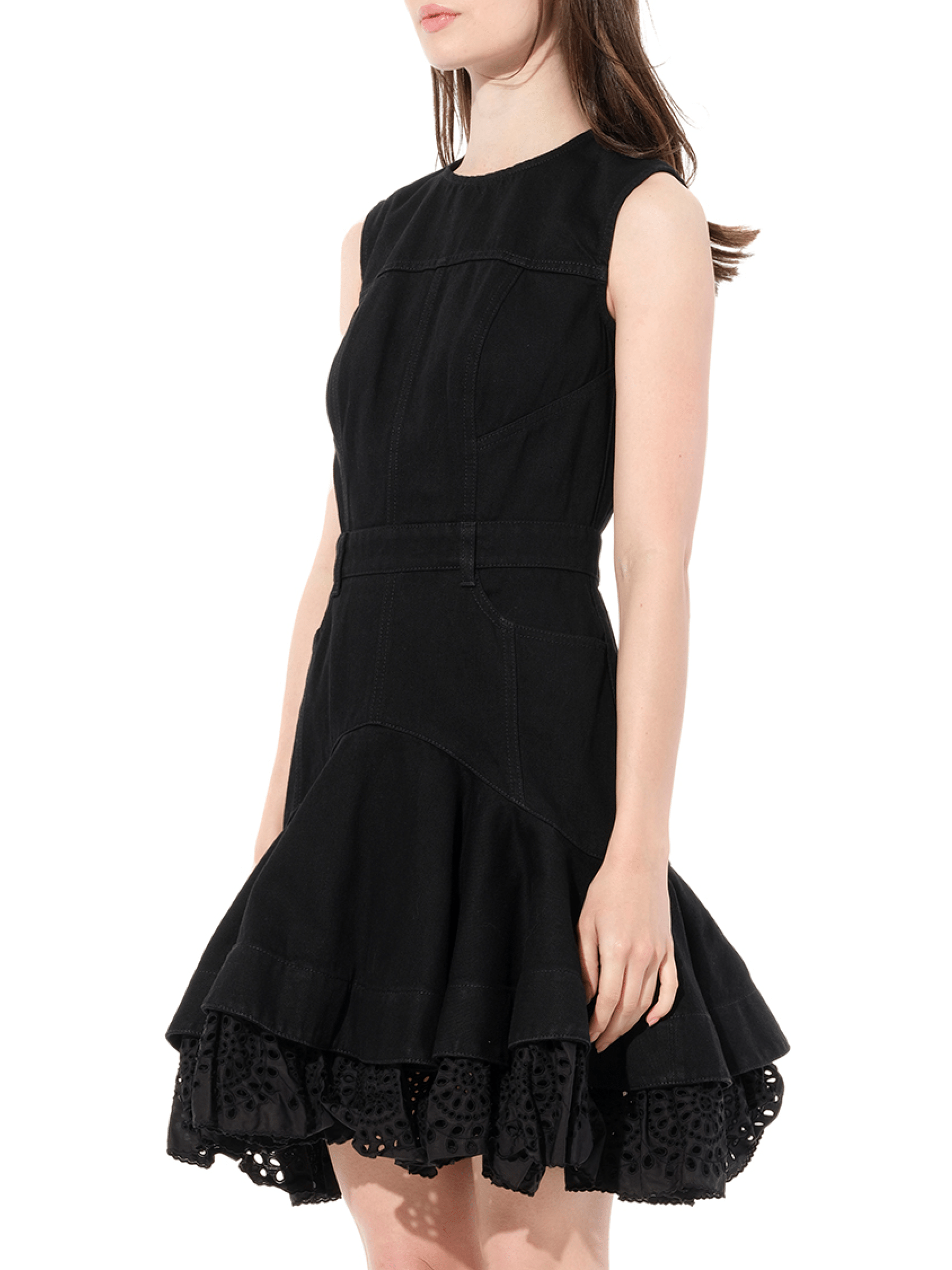 Mini Denim Dress in Black