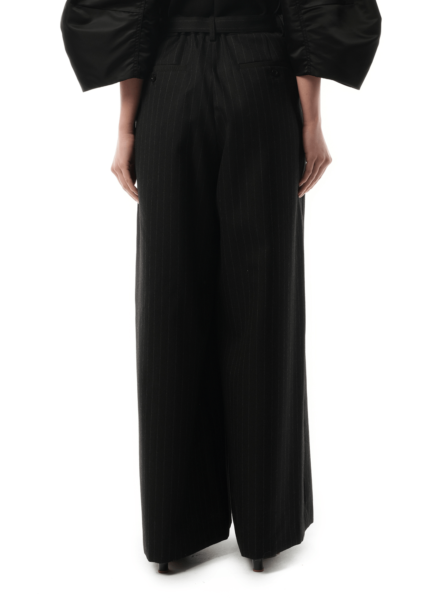 Chalk Stripe Pants in Black