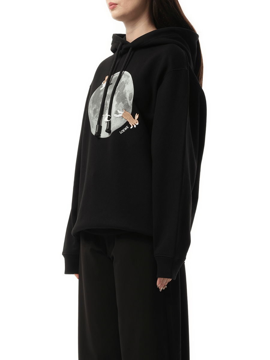 Loewe Moon Print Hoodie in Black