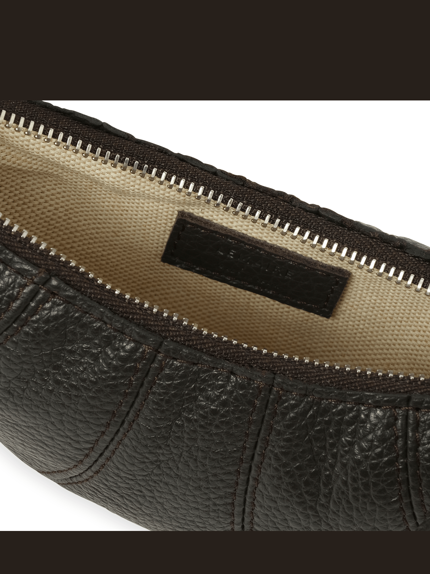 Lemaire Crossbody Croissant Coin Purse in Dark Chocolate