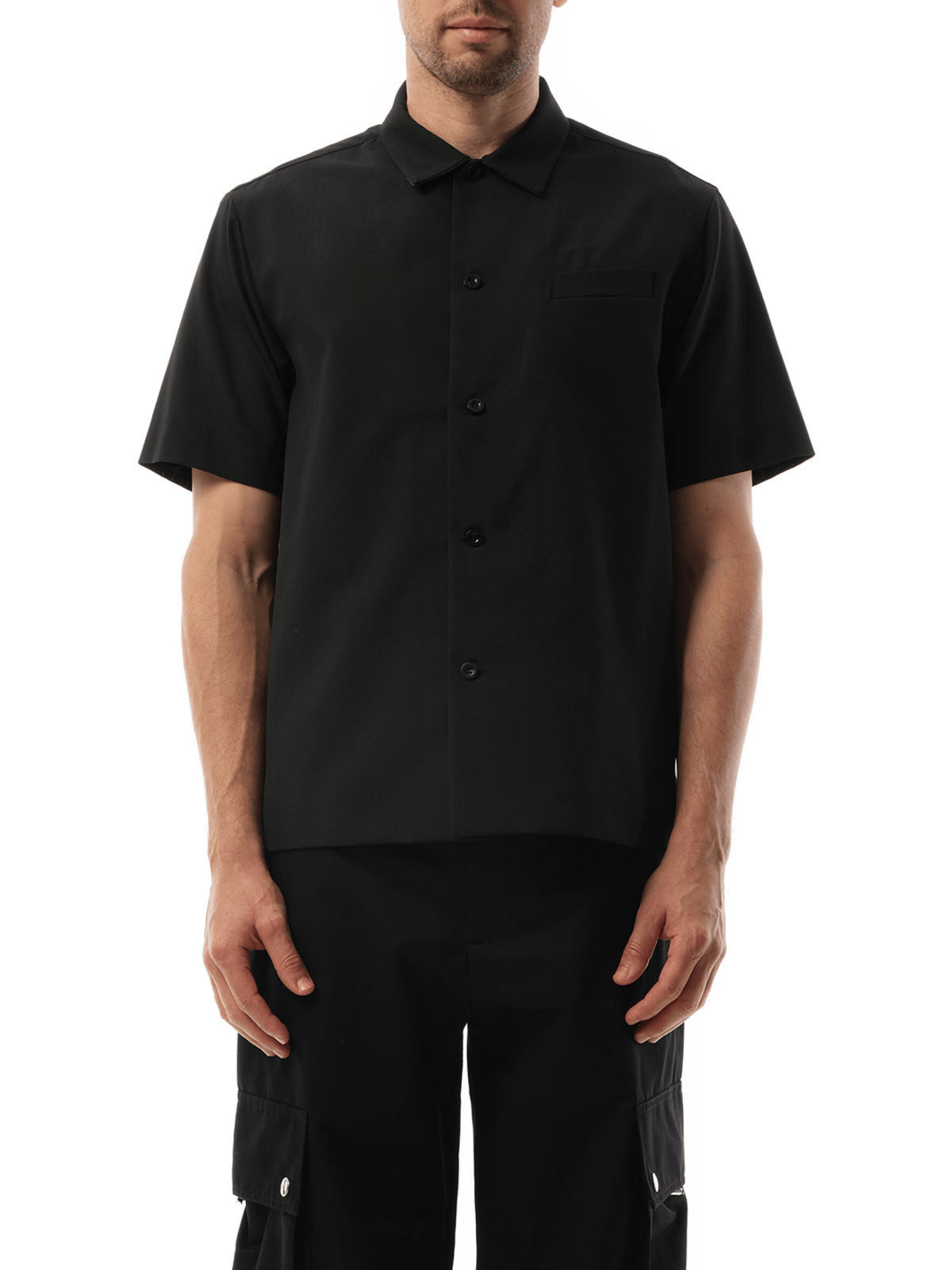 Sacai Cotton Suiting Shirt in Black