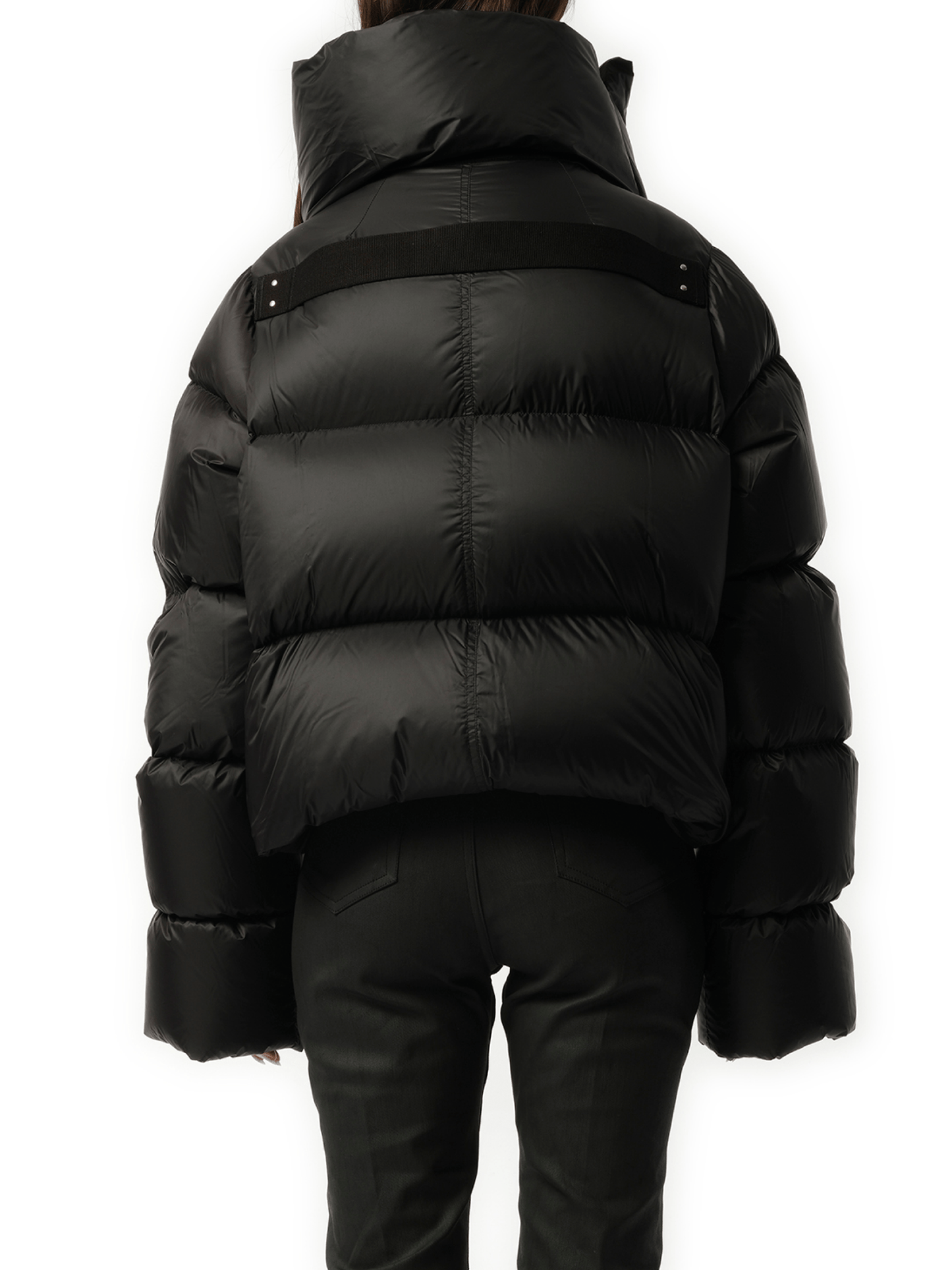 Funnelneck Down Jacket in Black