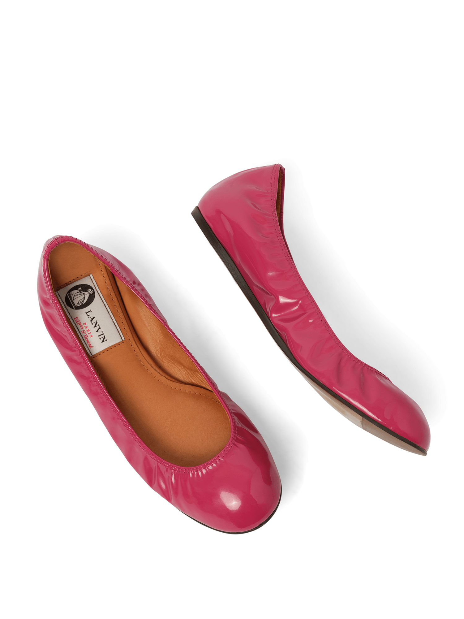 Ballet Flat in Fushia Top View | LANVIN