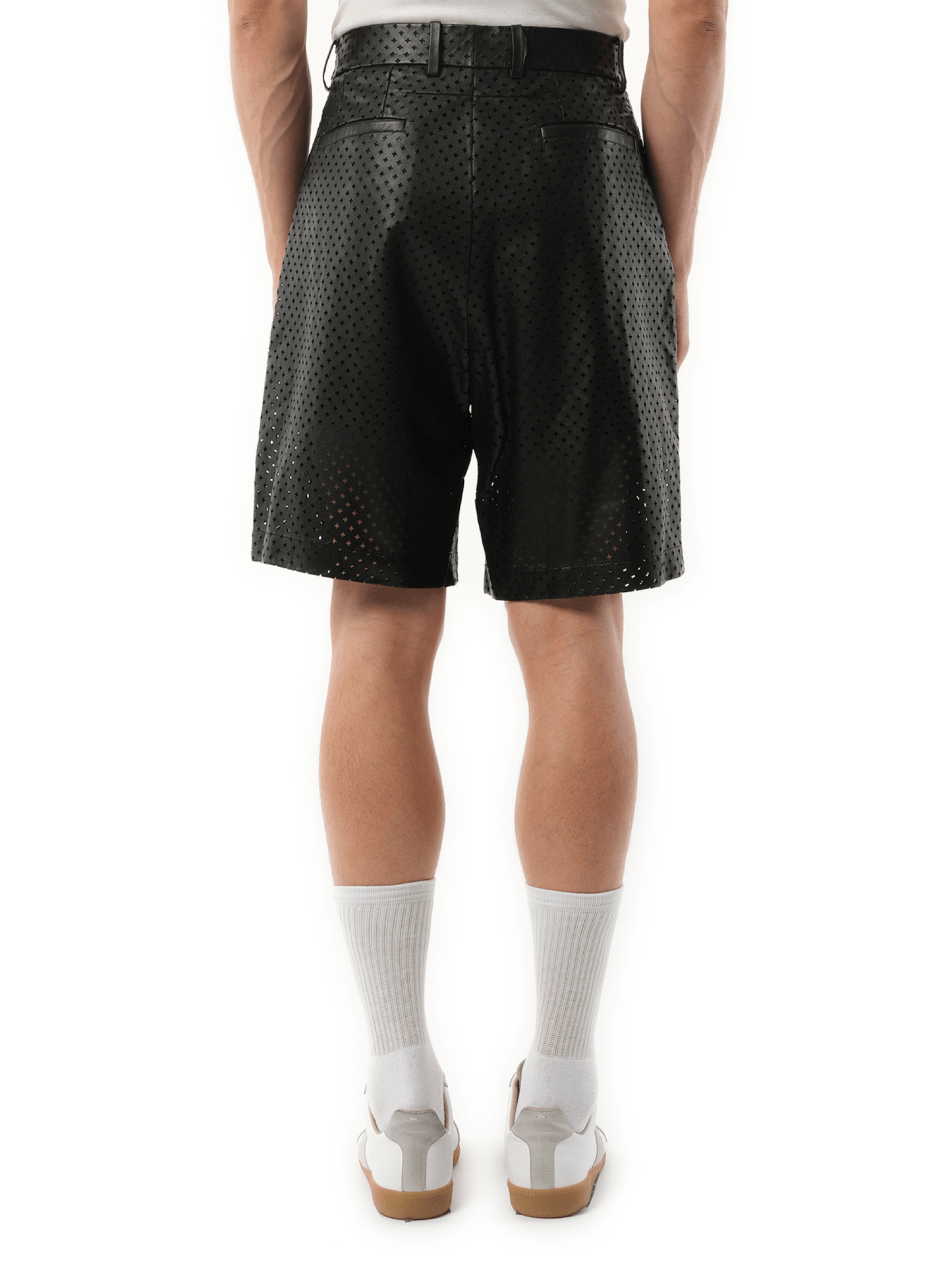 Leather Bermuda in Black