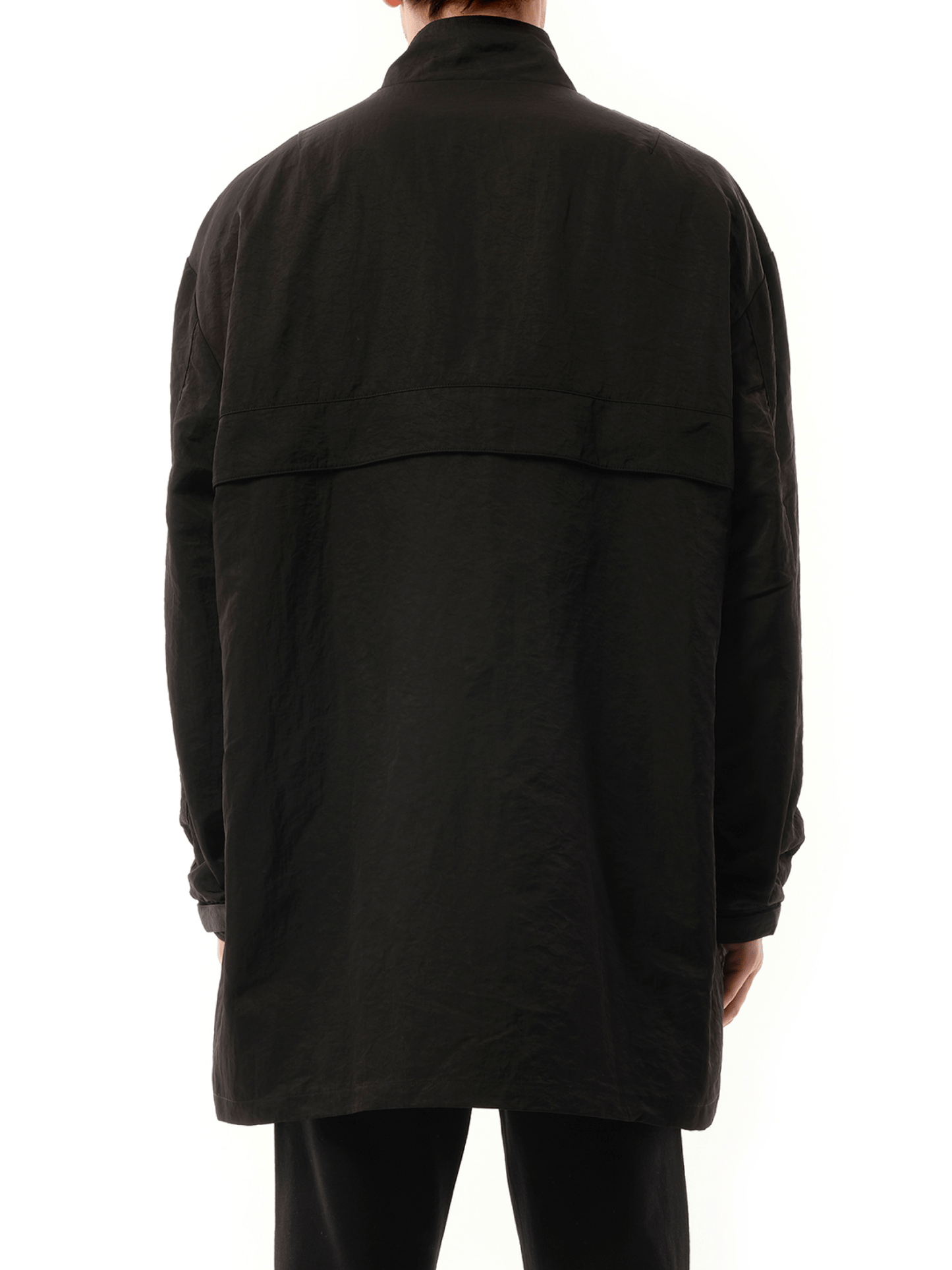 Nylon Track Jacket in Jet Black