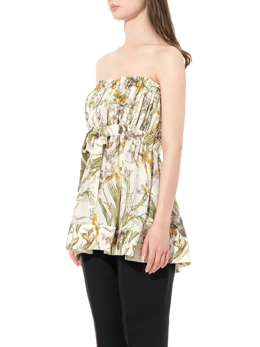 Iris Print Dress in Ivory