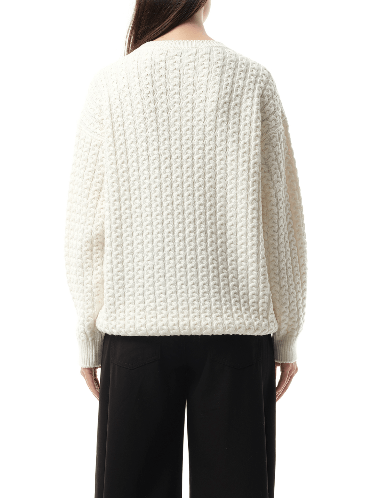 Loewe Cable Anagram Sweater in White