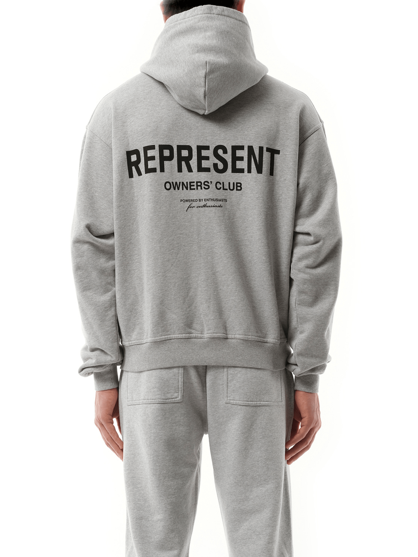 Represent Represent Owners Club Zip Hoodie in Ash Grey/Black