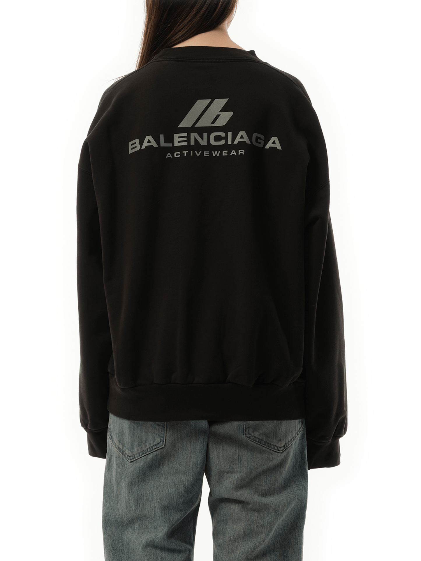 Activewear Logo Medium Fit Sweatshirt in Faded Black