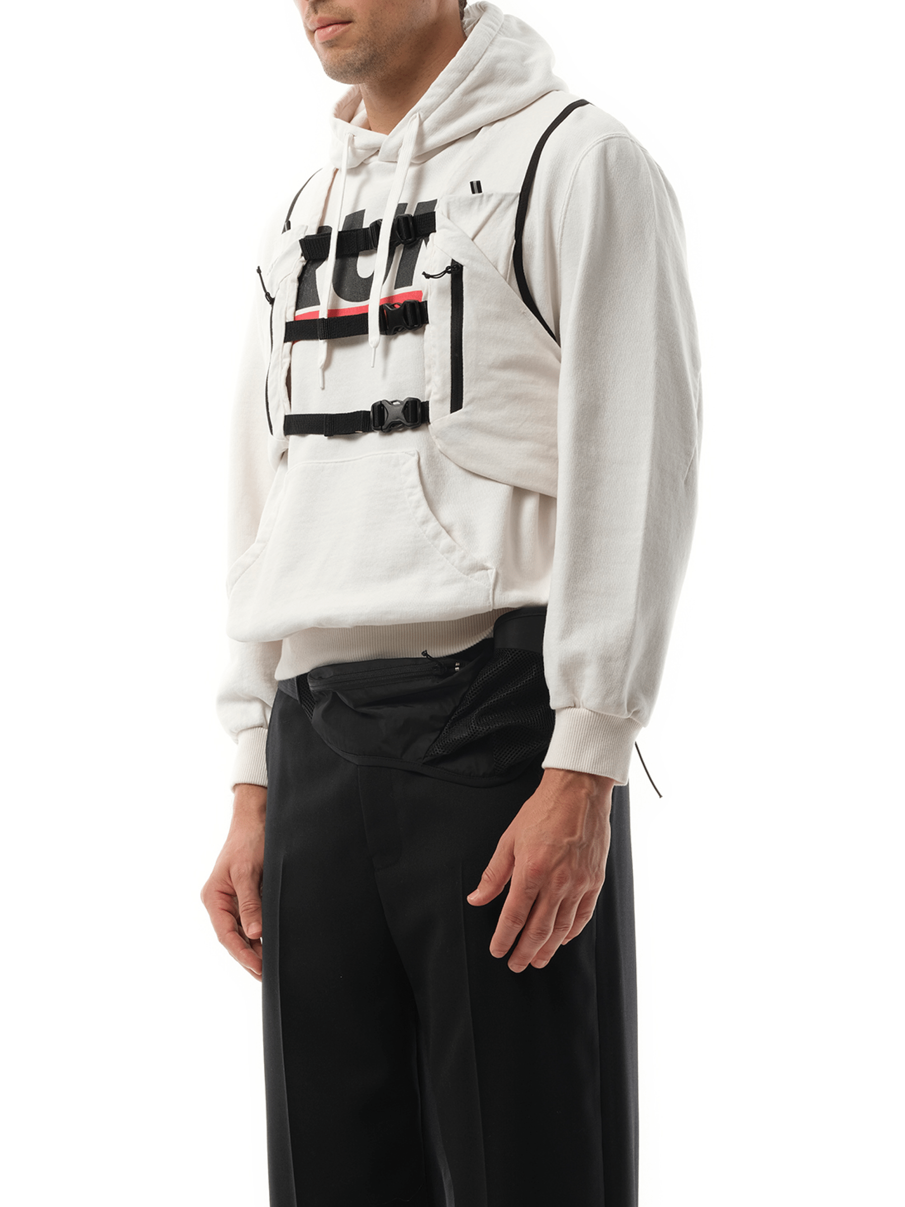 Doublet Trail Vest Hoodie in White