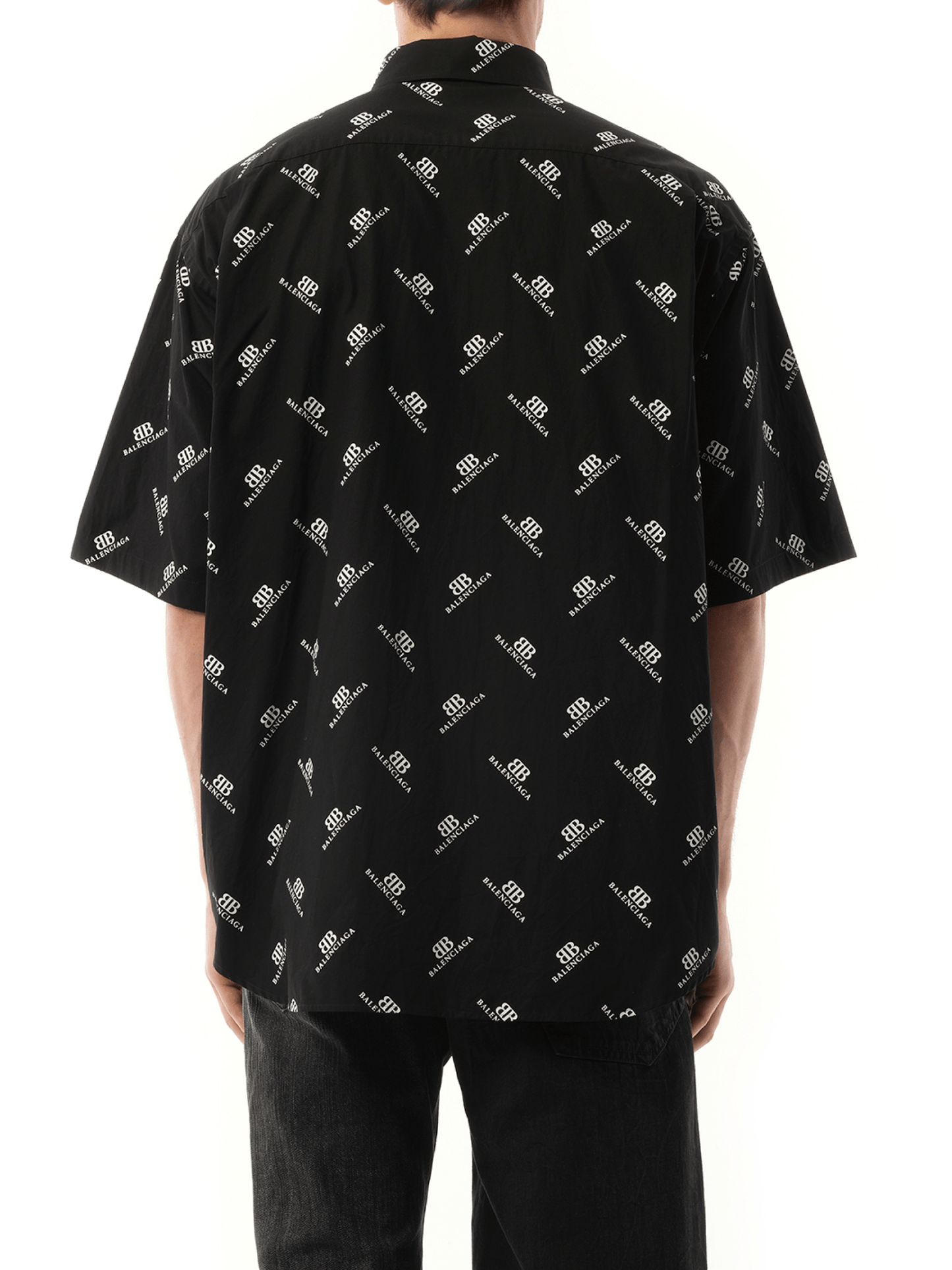 Monogram S/S Large Fit Shirt in Black/White