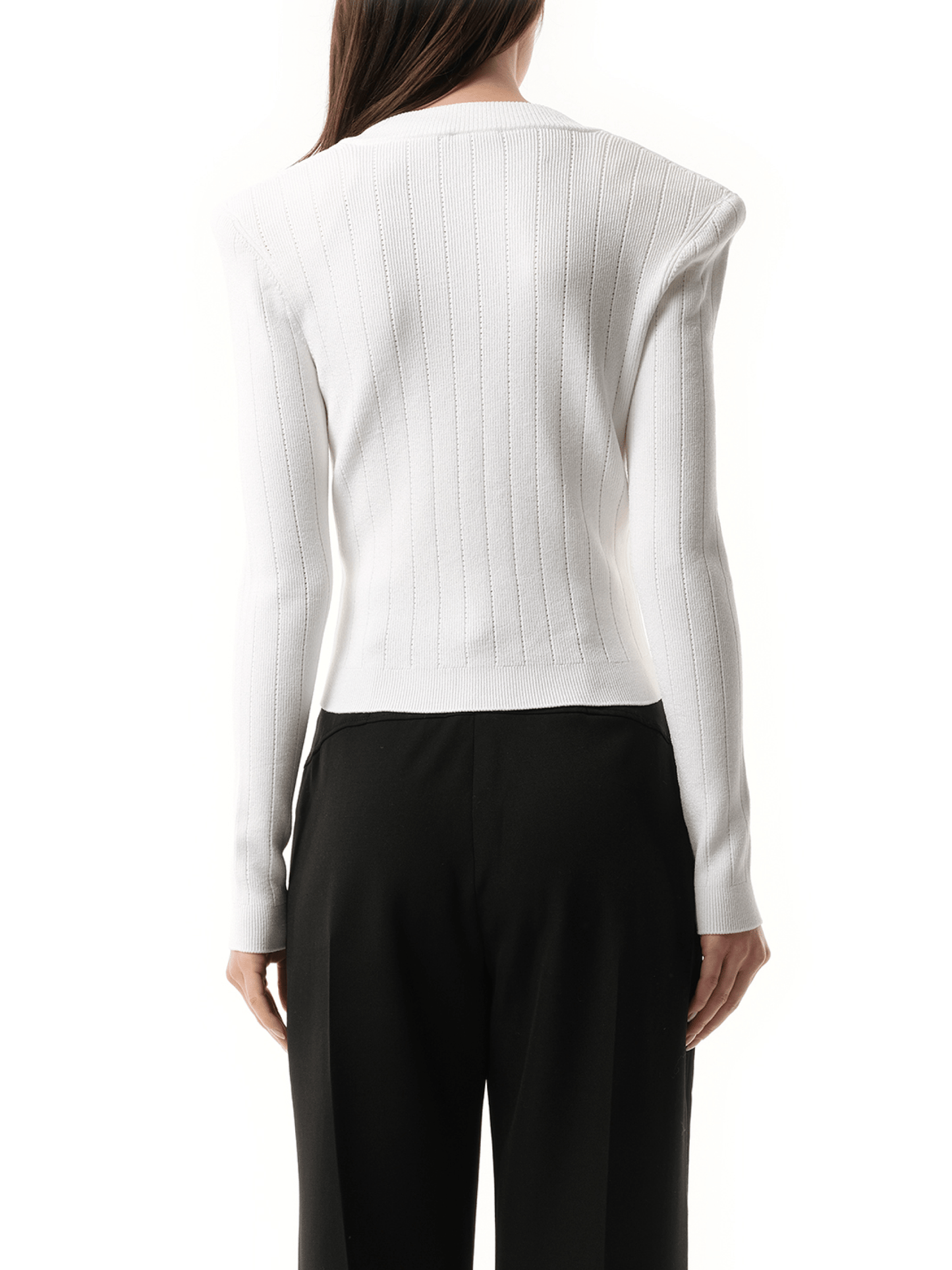 Balmain Buttoned Knit Crop Cardigan in White