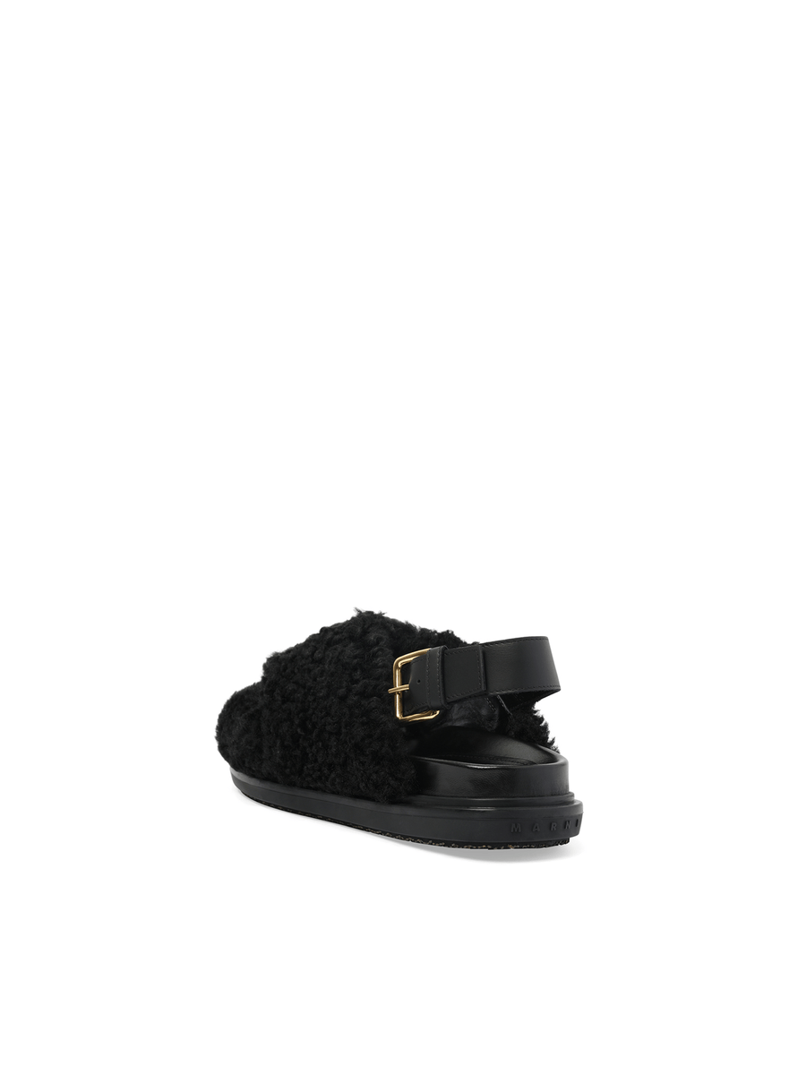 Fussbett Incrocioco Sandals in Black Back View | MARNI