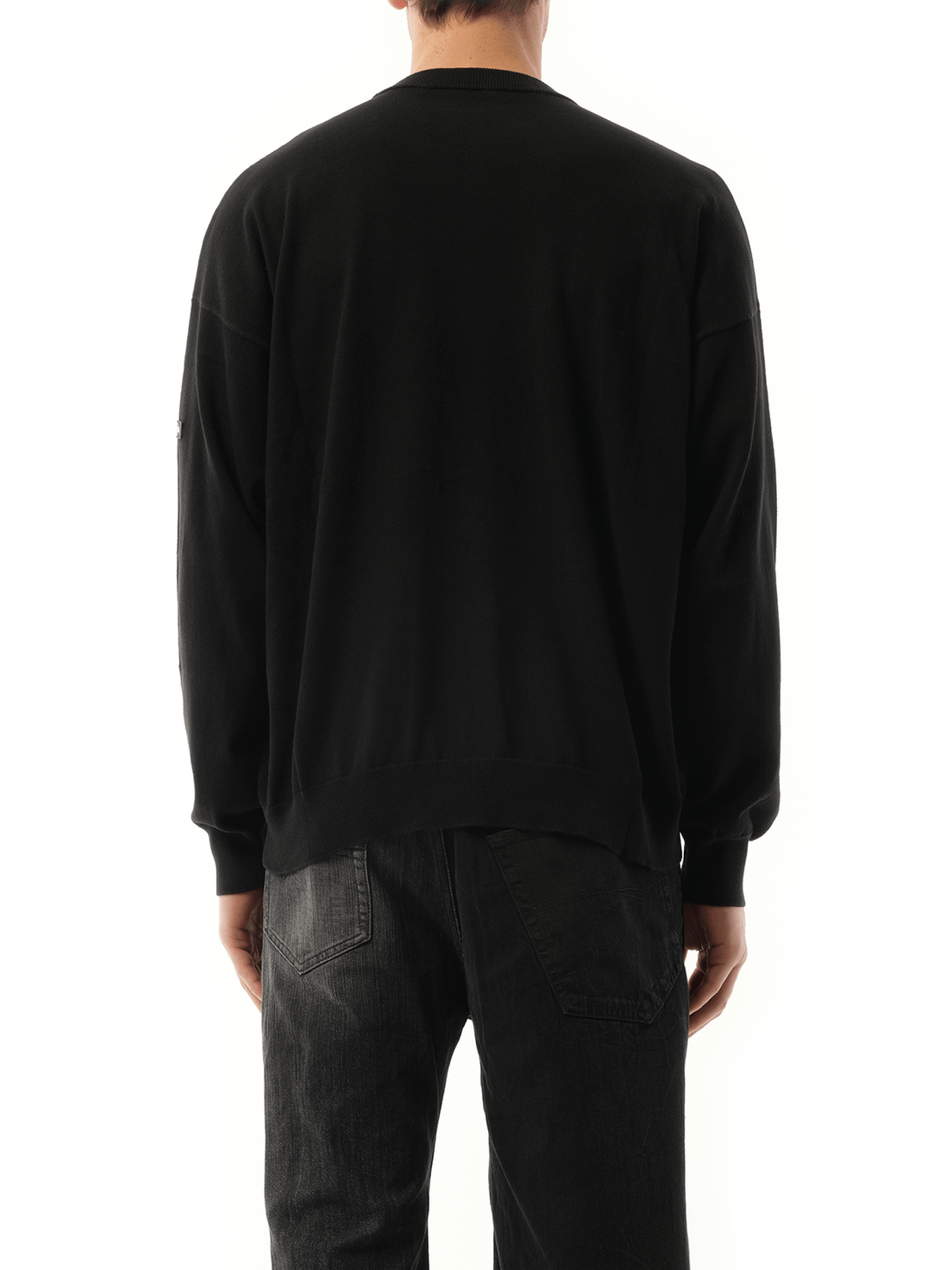 Rubber Patch Knit Sweater in Black