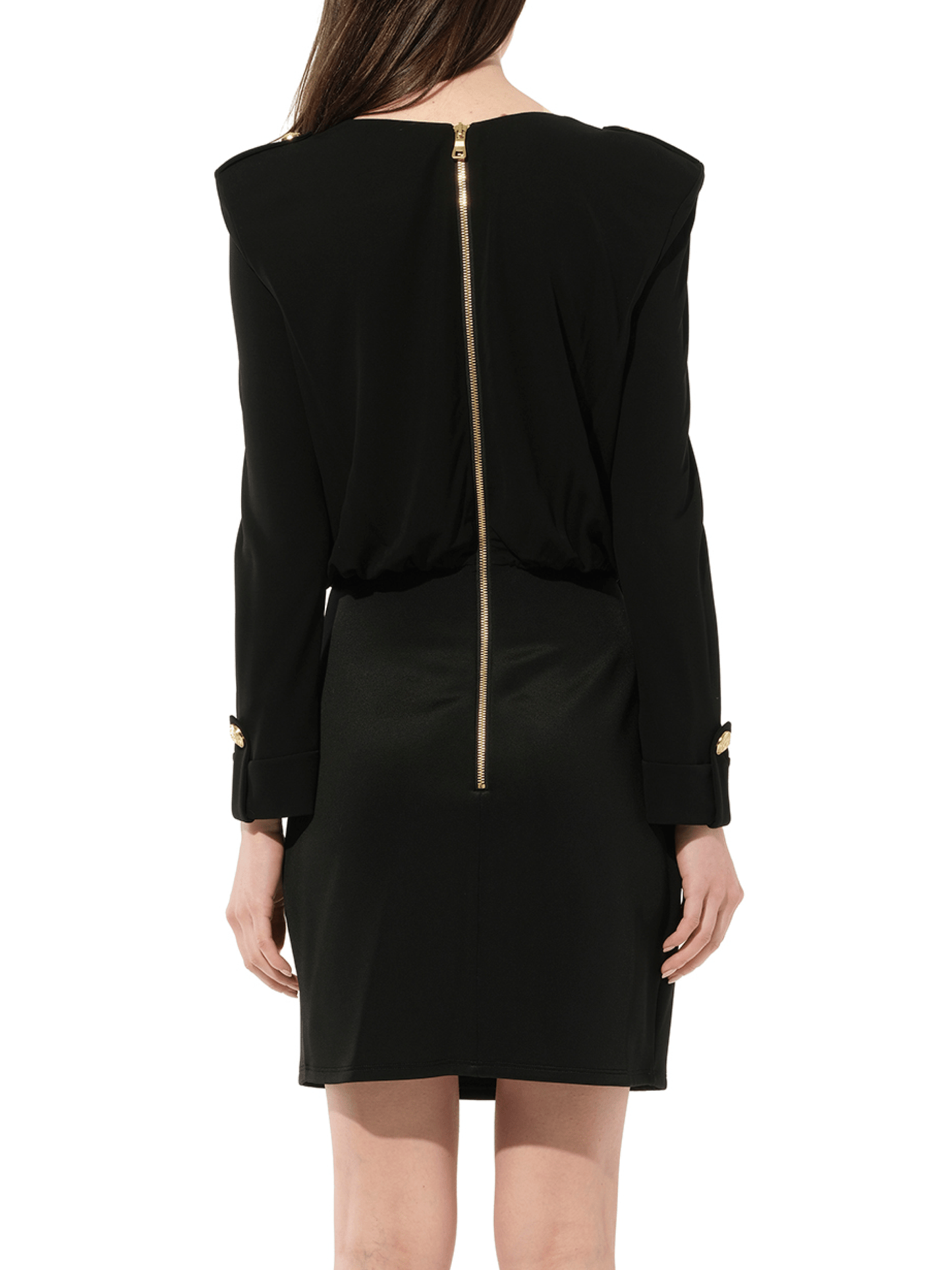 7 Buttons Dress in Black