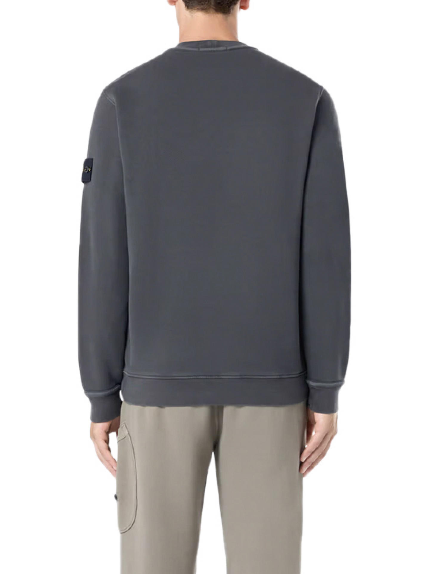 Diagonal Fleece Sweatshirt in Lead Grey