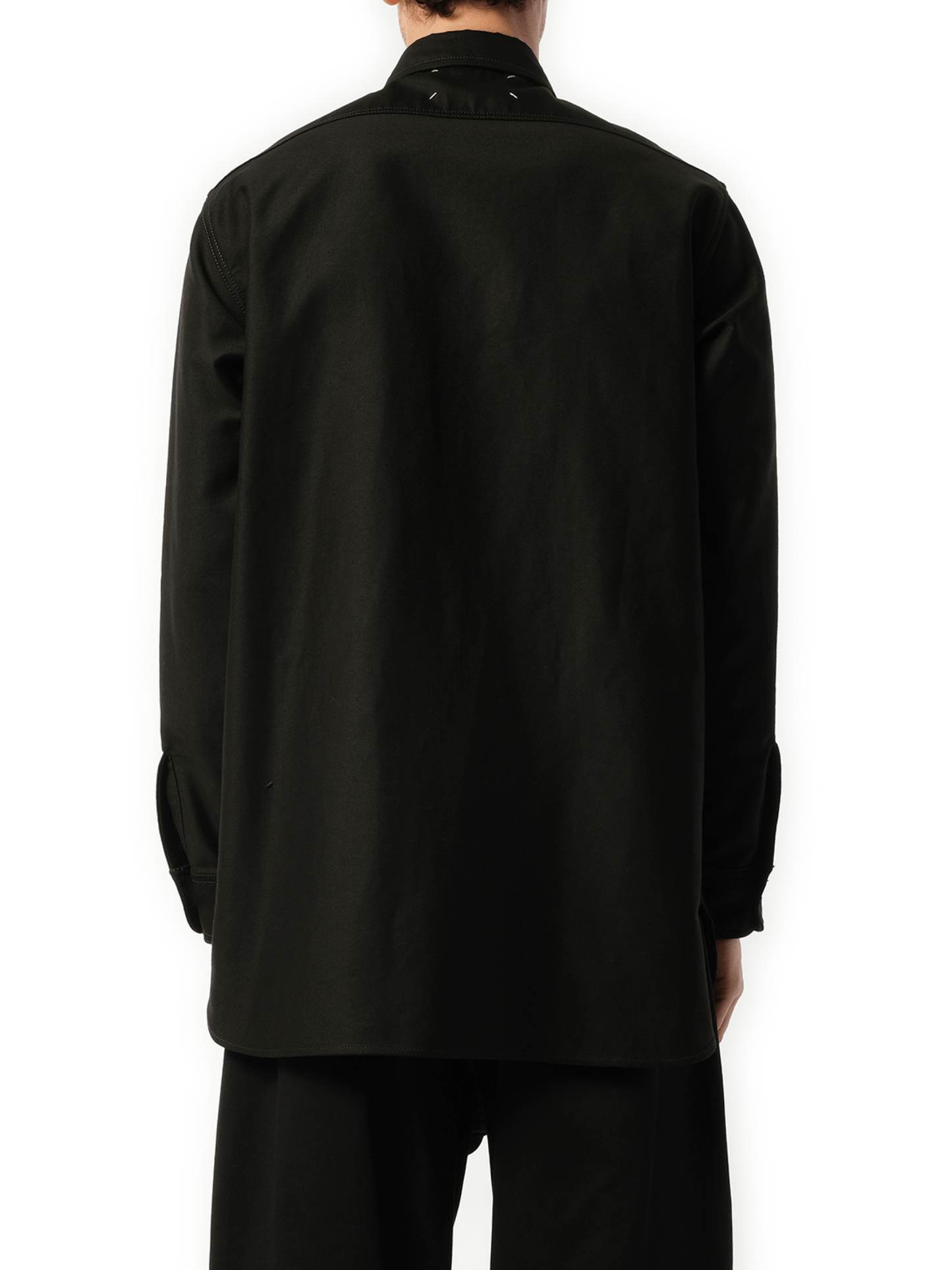 Cotton Satin Shirt in Black