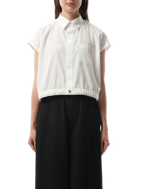 Sacai S Cotton Poplin Shirt in Off White