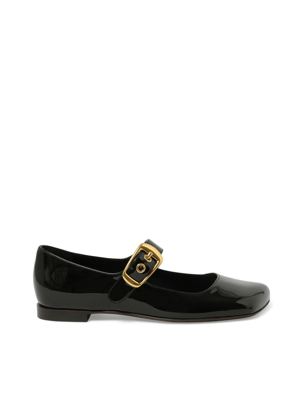 Polly Flat Sandals in Black Side View | CHLOE